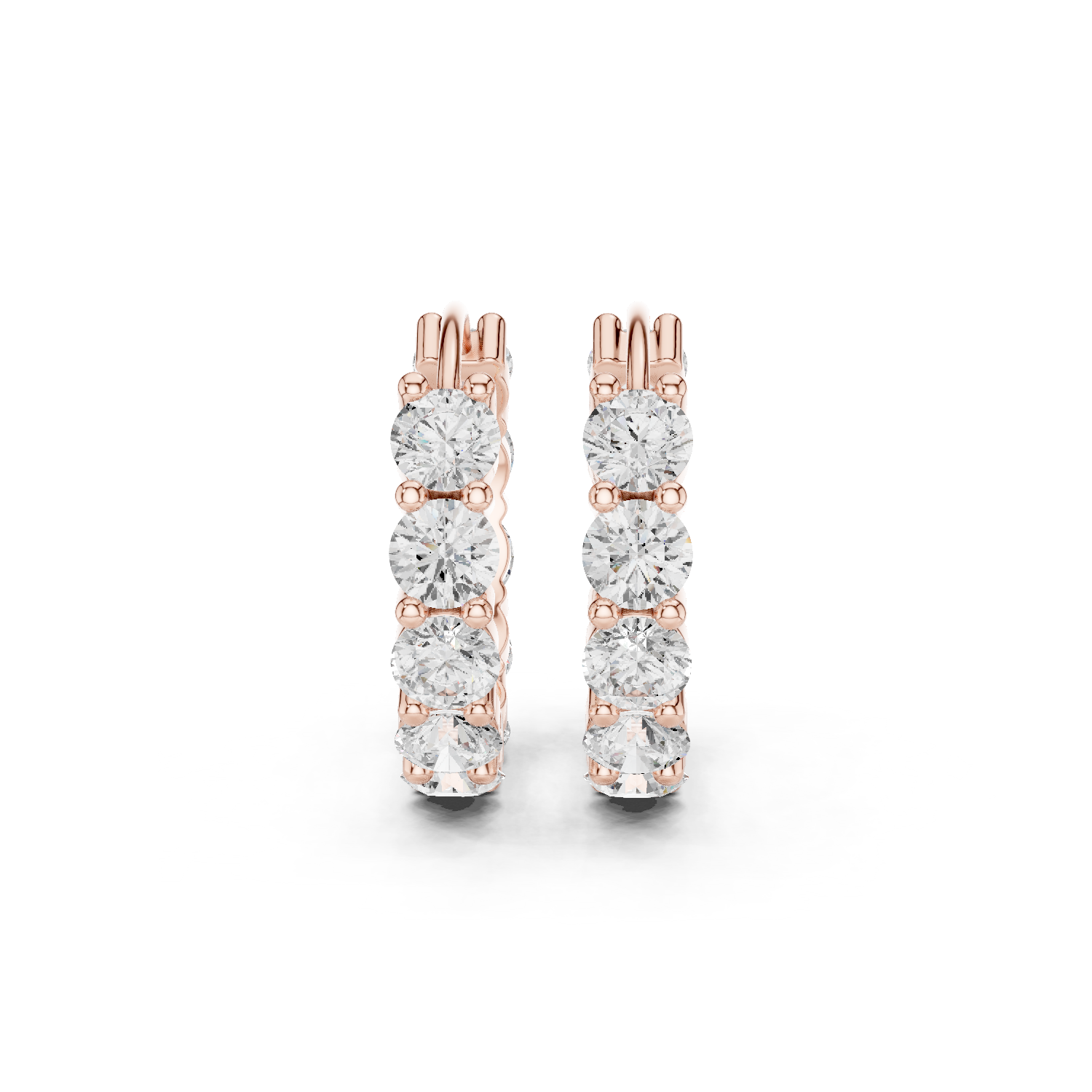 Muur Atelier Solid Gold Modern Classic Prong-Set Diamond Huggie Hoops