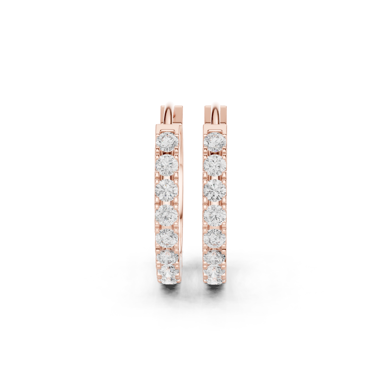 Muur Atelier Solid Gold Modern Classic Prong-Set Diamond Huggie Hoops