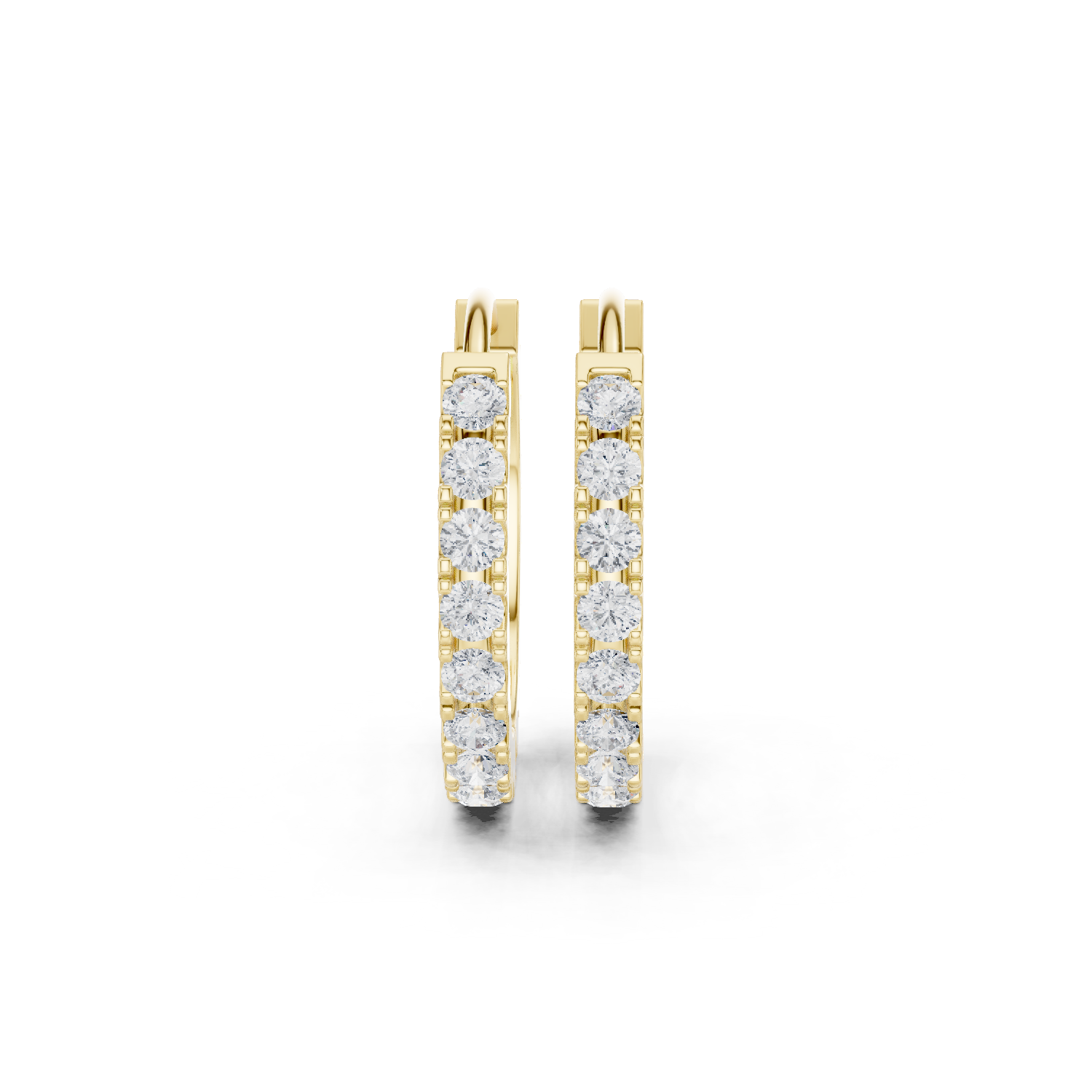Muur Atelier Solid Gold Modern Classic Prong-Set Diamond Huggie Hoops