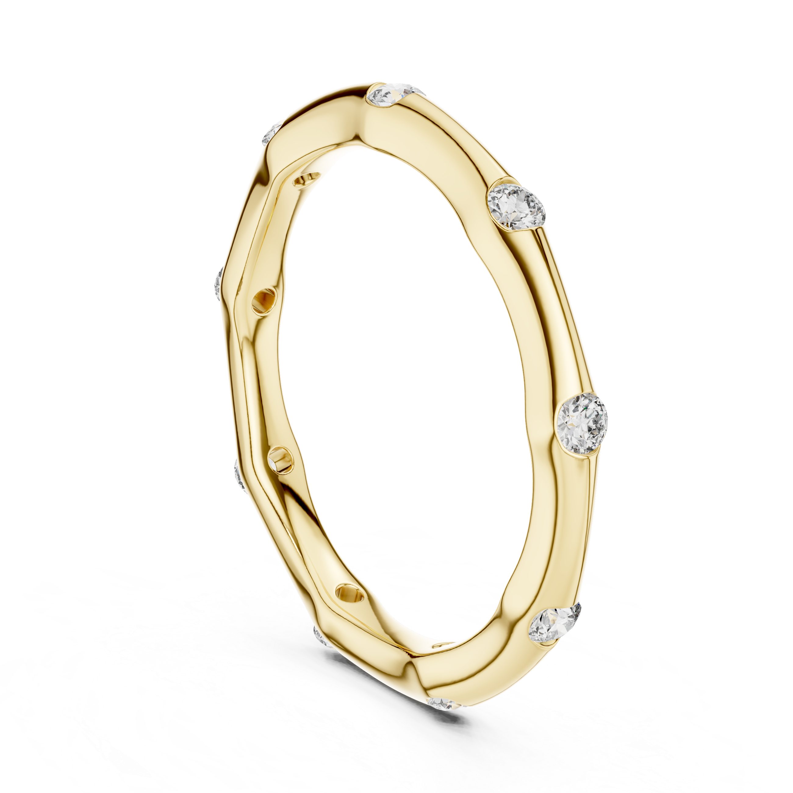 Muur Atelier Solid Gold Round Diamond Segmented Station Band