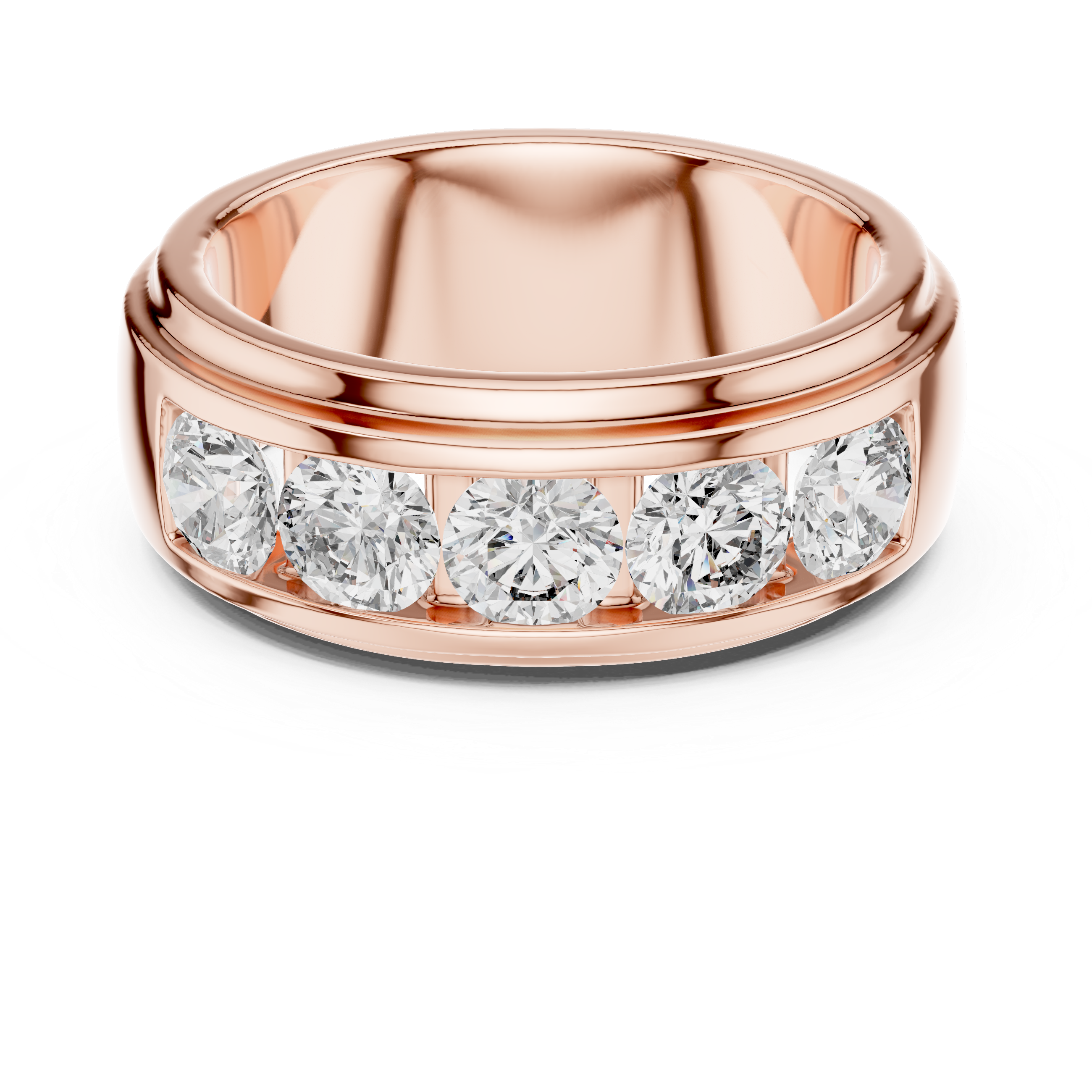 Muur Atelier Solid Gold Five-Stone Channel Set Wide Diamond Band