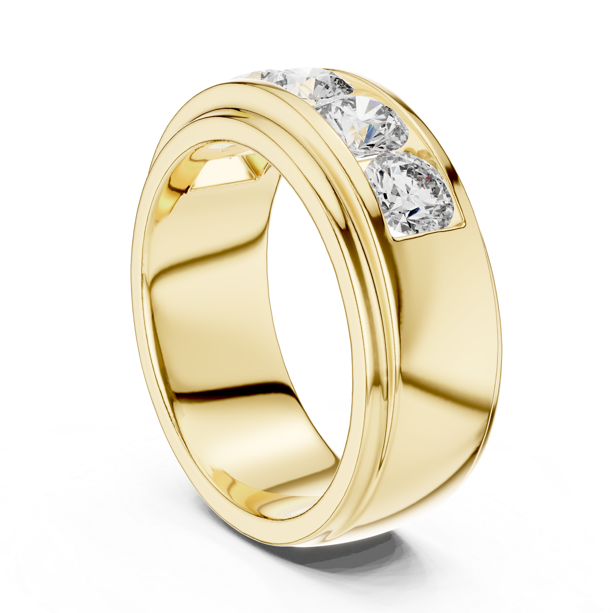Muur Atelier Solid Gold Five-Stone Channel Set Wide Diamond Band
