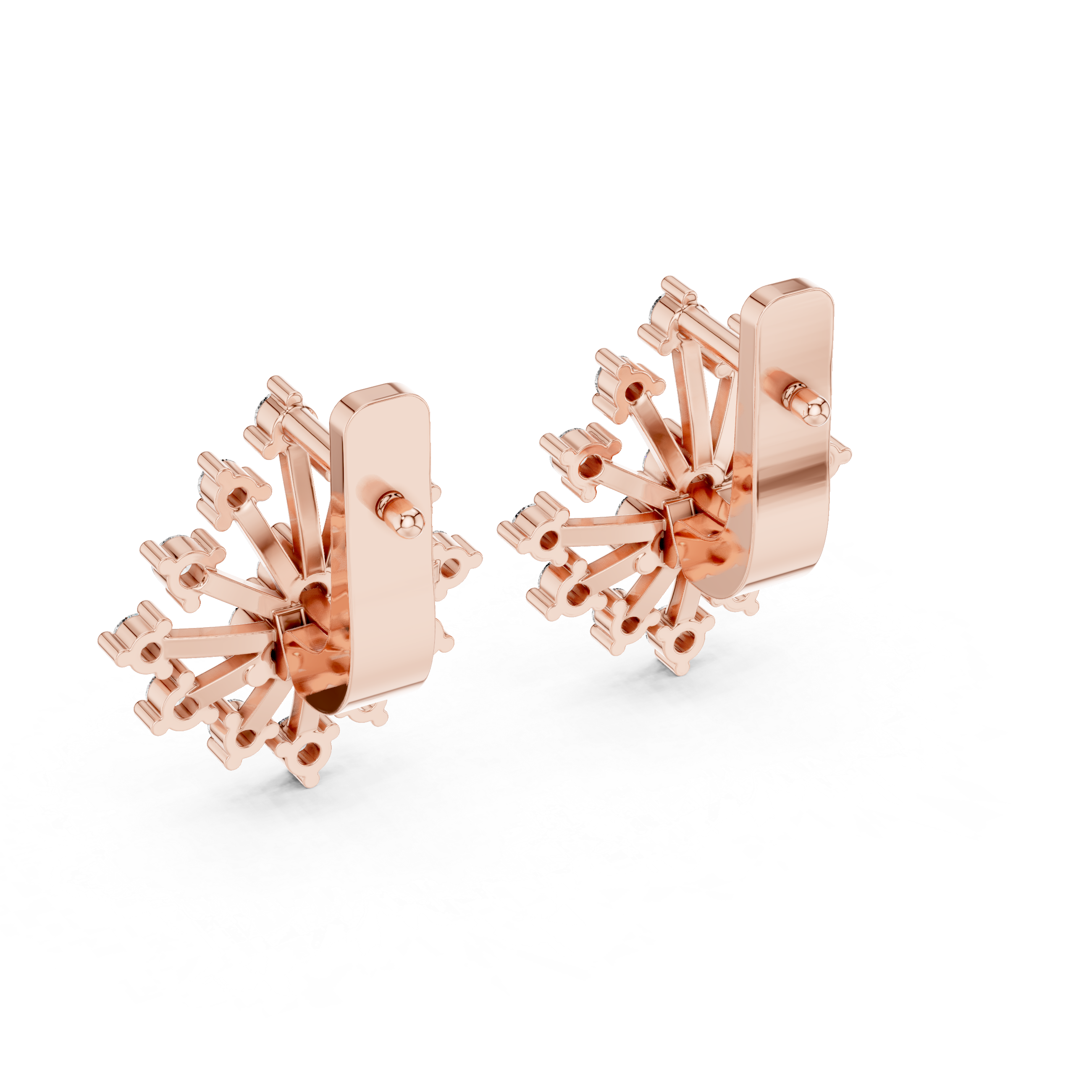 Muur Atelier Solid Gold Sunburst Collet-Set Diamond Studs