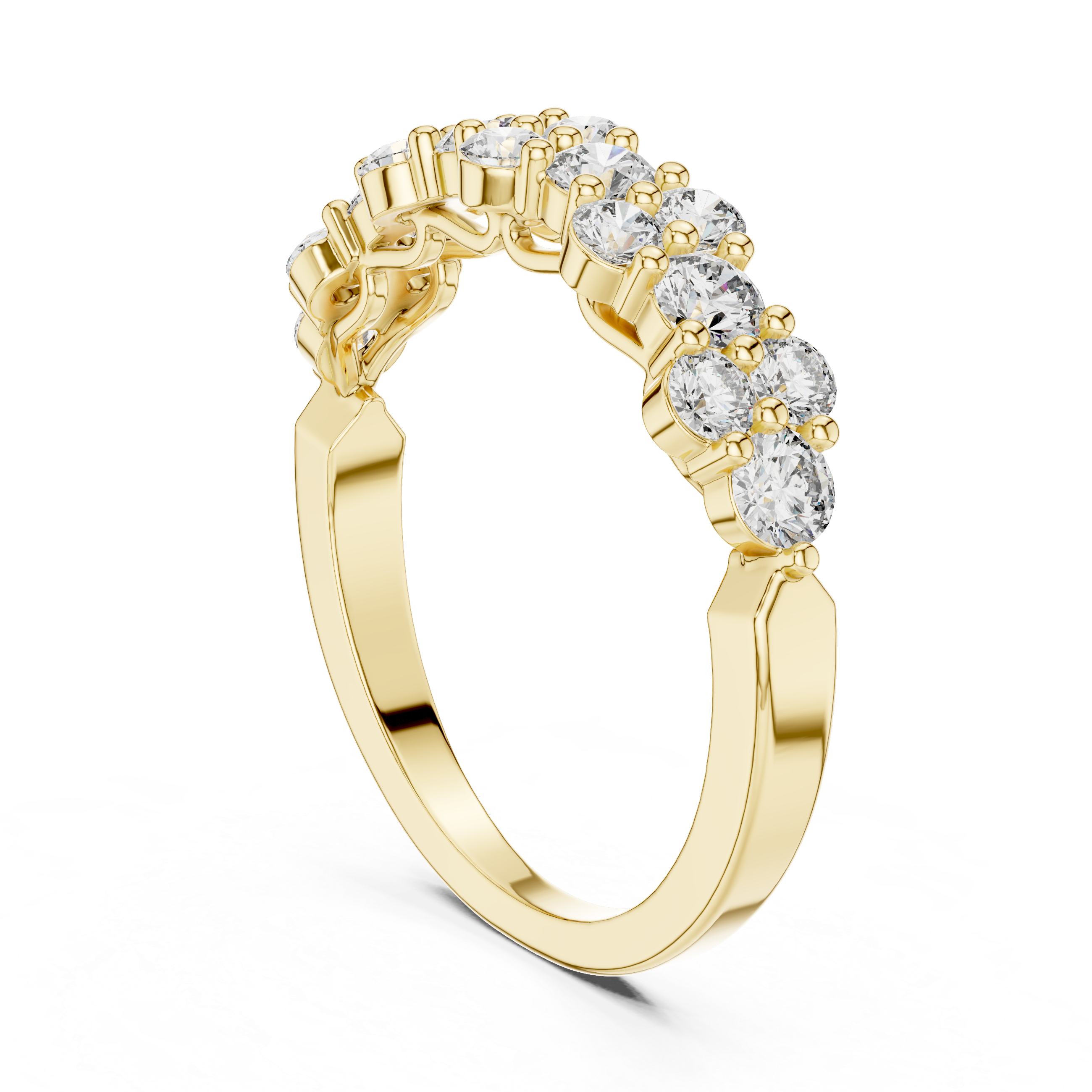 Muur Atelier Solid Gold Mixed Size Diamond Bubble Band