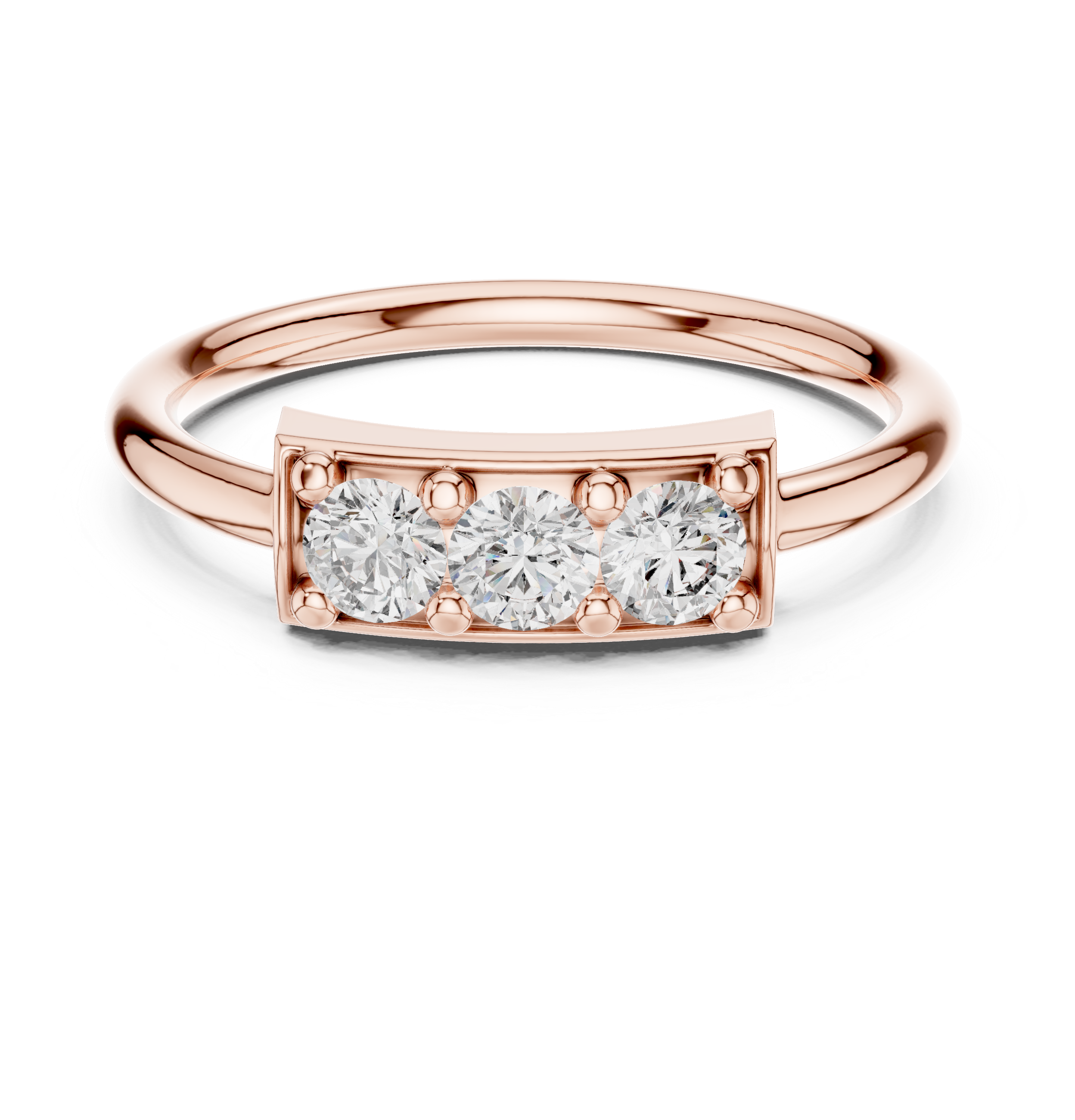 Three-Round Diamond Bar Ring