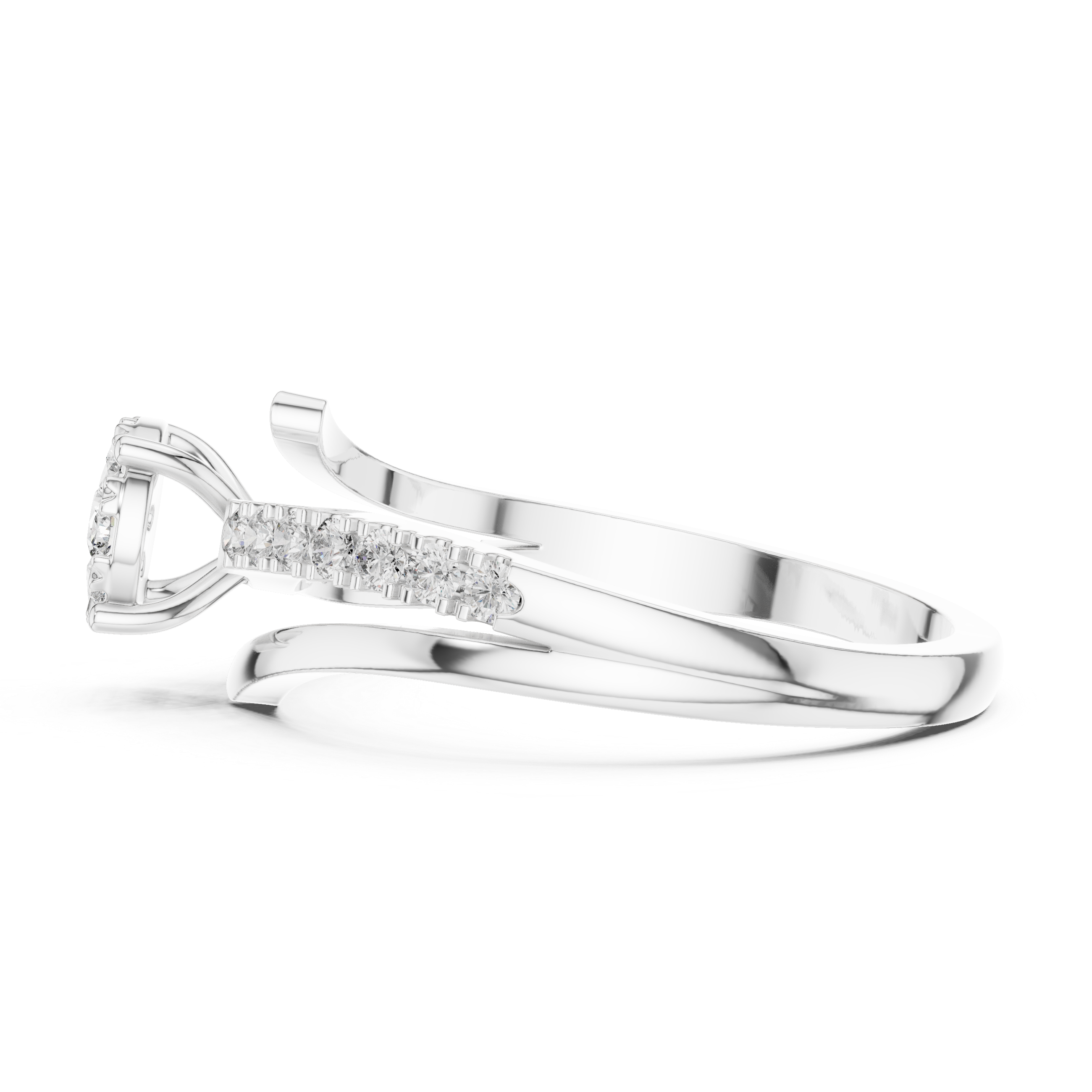 The Sitges Ring - Floral Cluster Bypass Engagement Ring