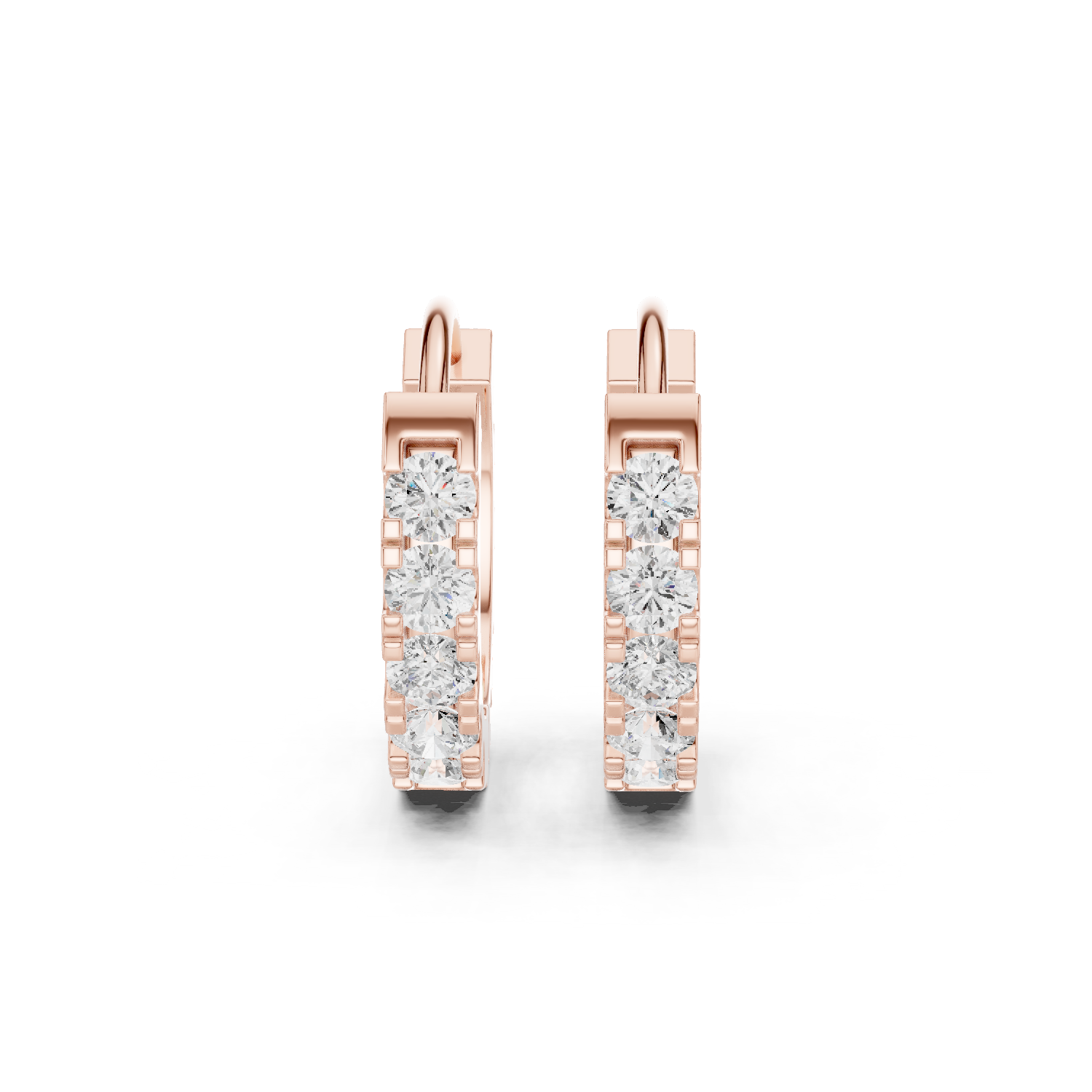 Muur Atelier Solid Gold Modern Architectural Diamond Hoops