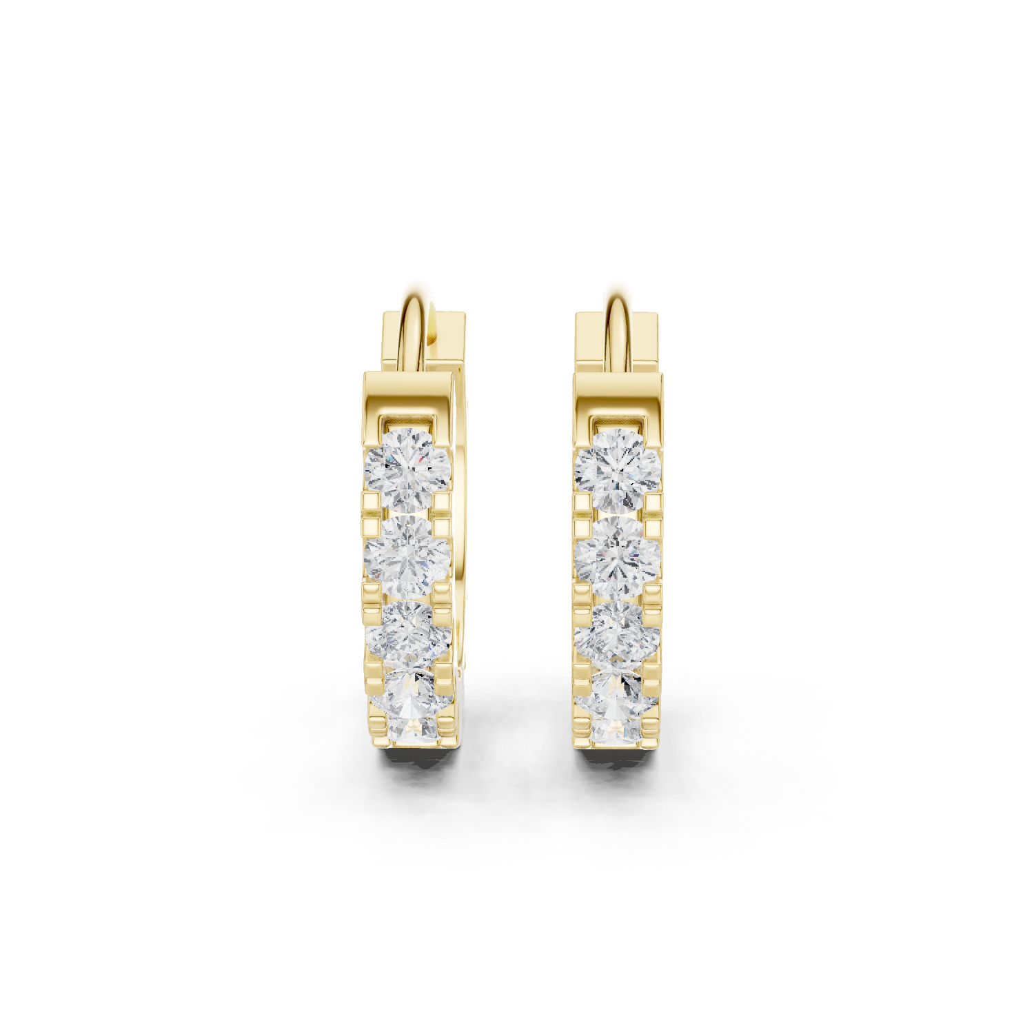 Muur Atelier Solid Gold Modern Architectural Diamond Hoops