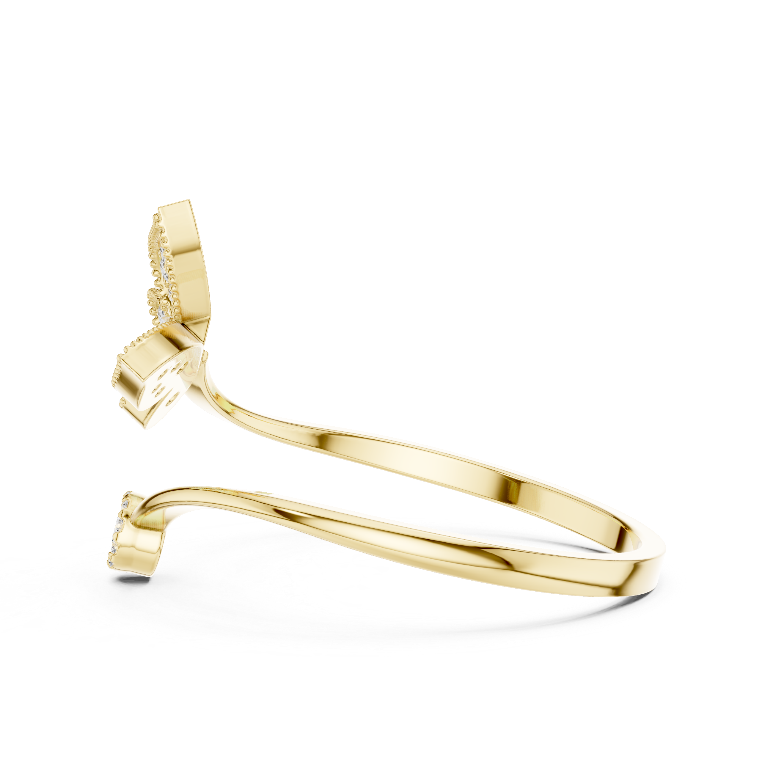 Gold nose ring on a white background