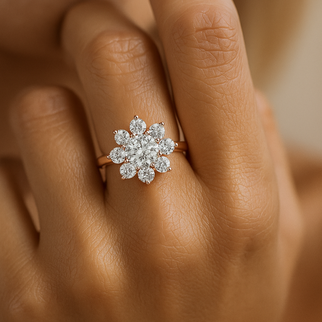 Round Cluster Halo Ring