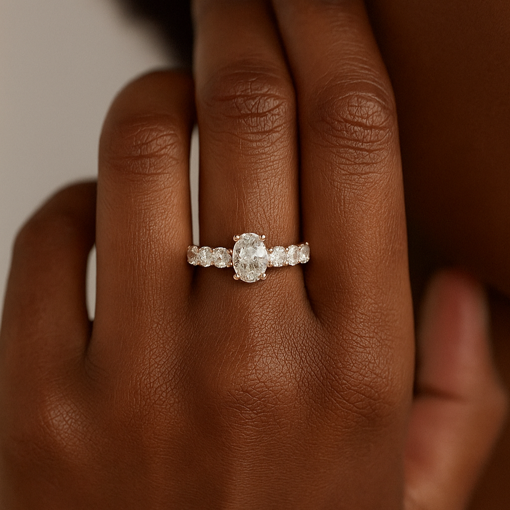 Oval & Round Graduated Collet Ring