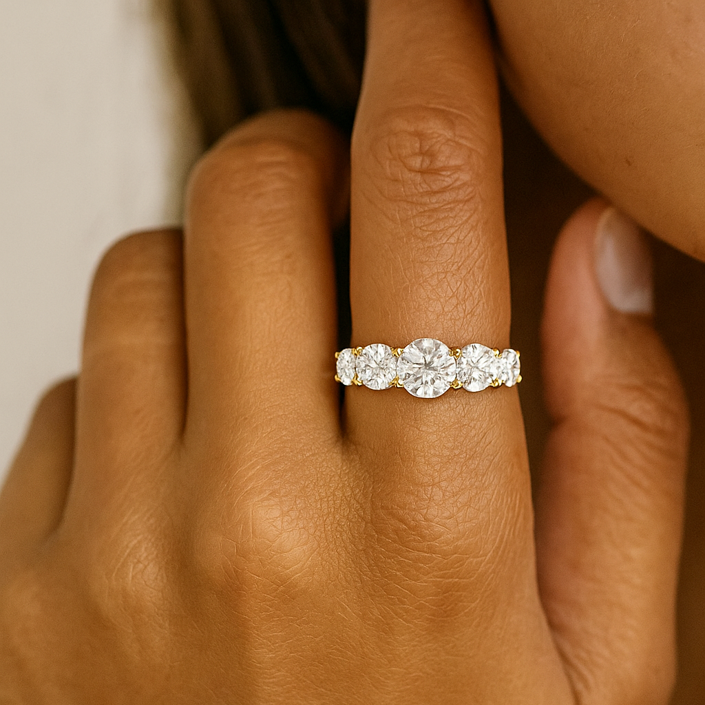 Five-Stone Round Collet Ring