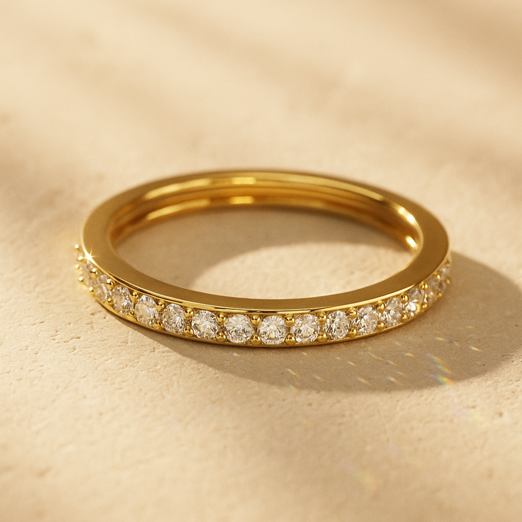 Pavé Half-Eternity Diamond Band