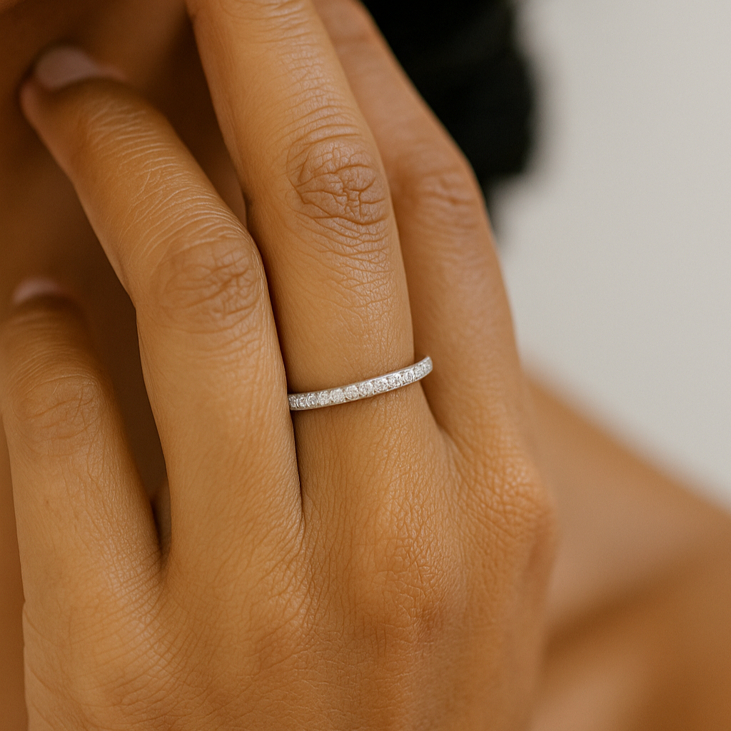 Pavé Half-Eternity Diamond Band