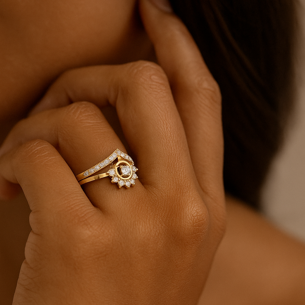 Chevron Halo Cluster Ring