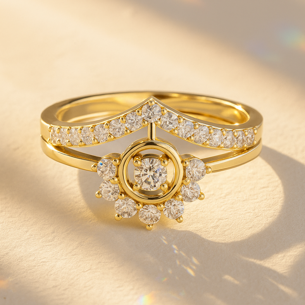 Chevron Halo Cluster Ring