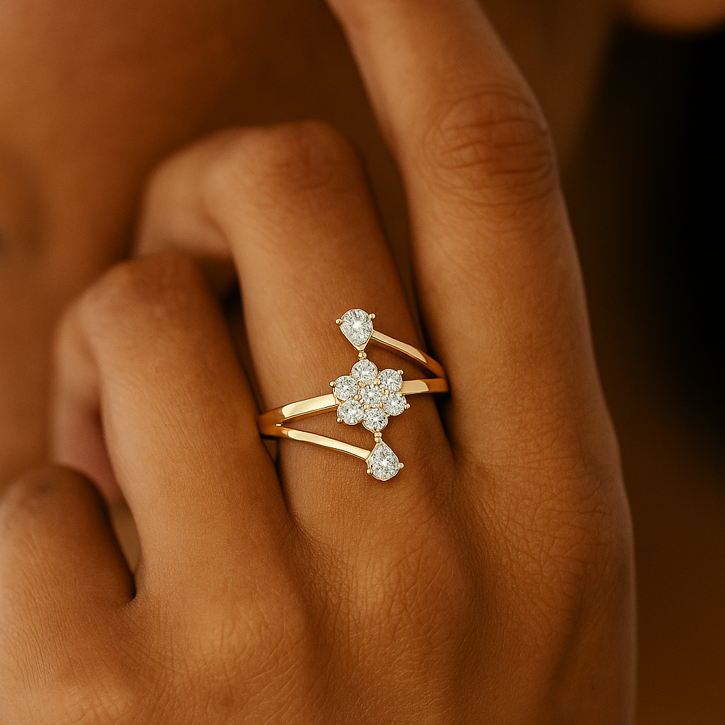 Split-Shank Cluster Ring, Rounds & Pears