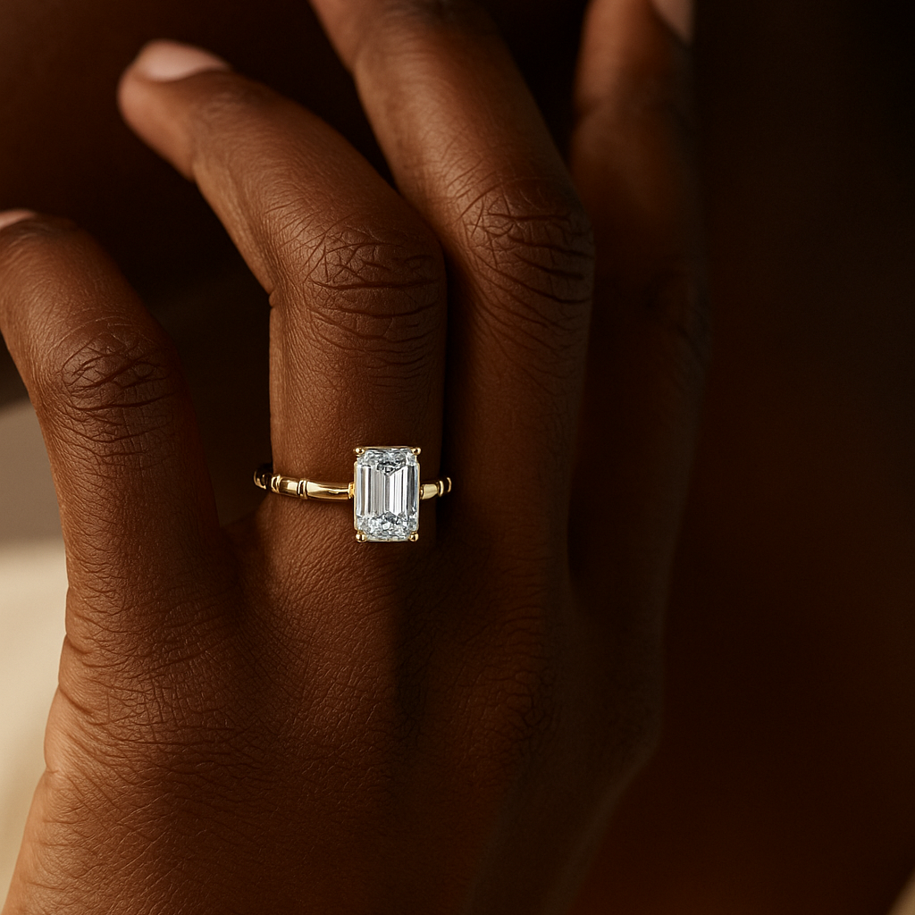 Emerald-Cut Collet Solitaire