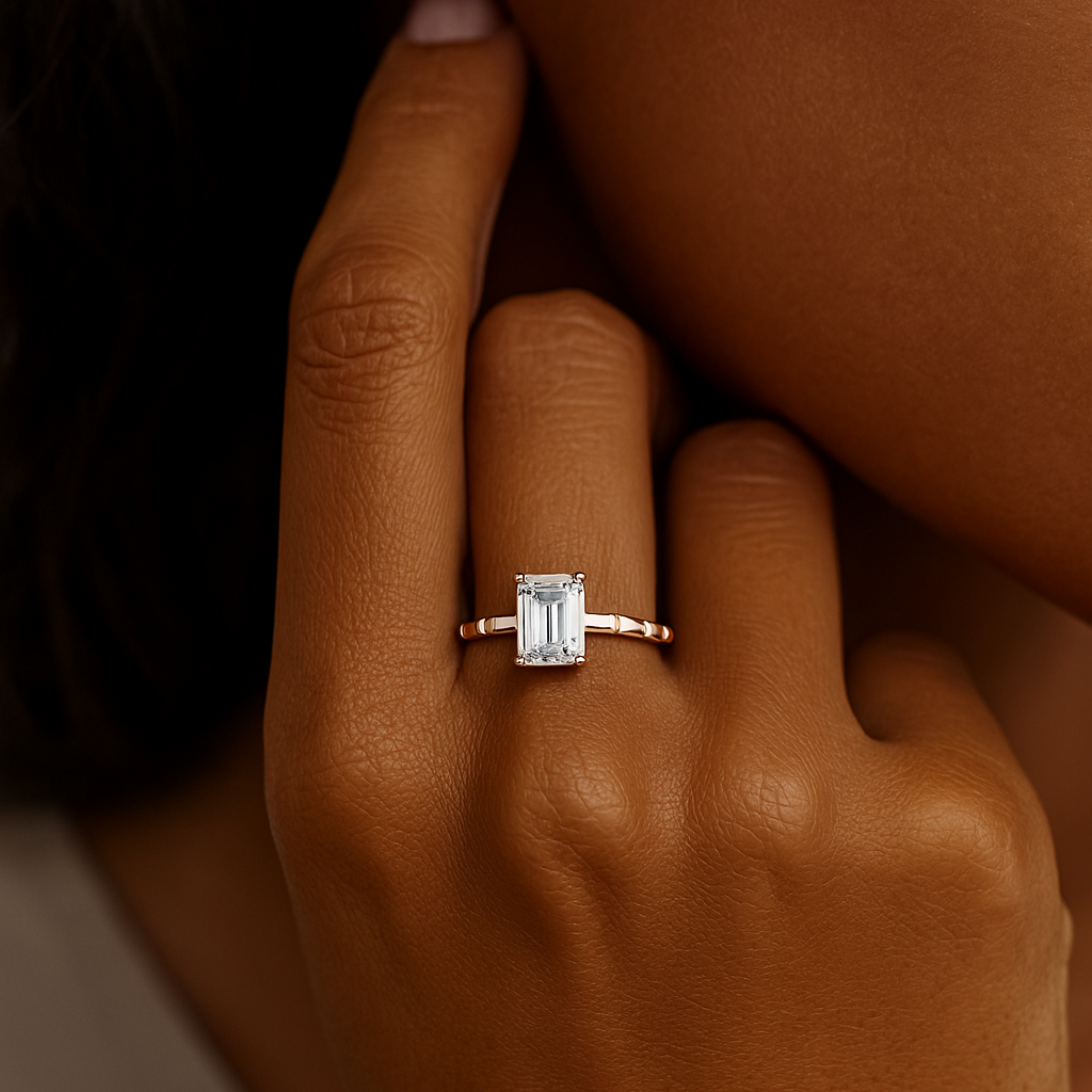 Emerald-Cut Collet Solitaire