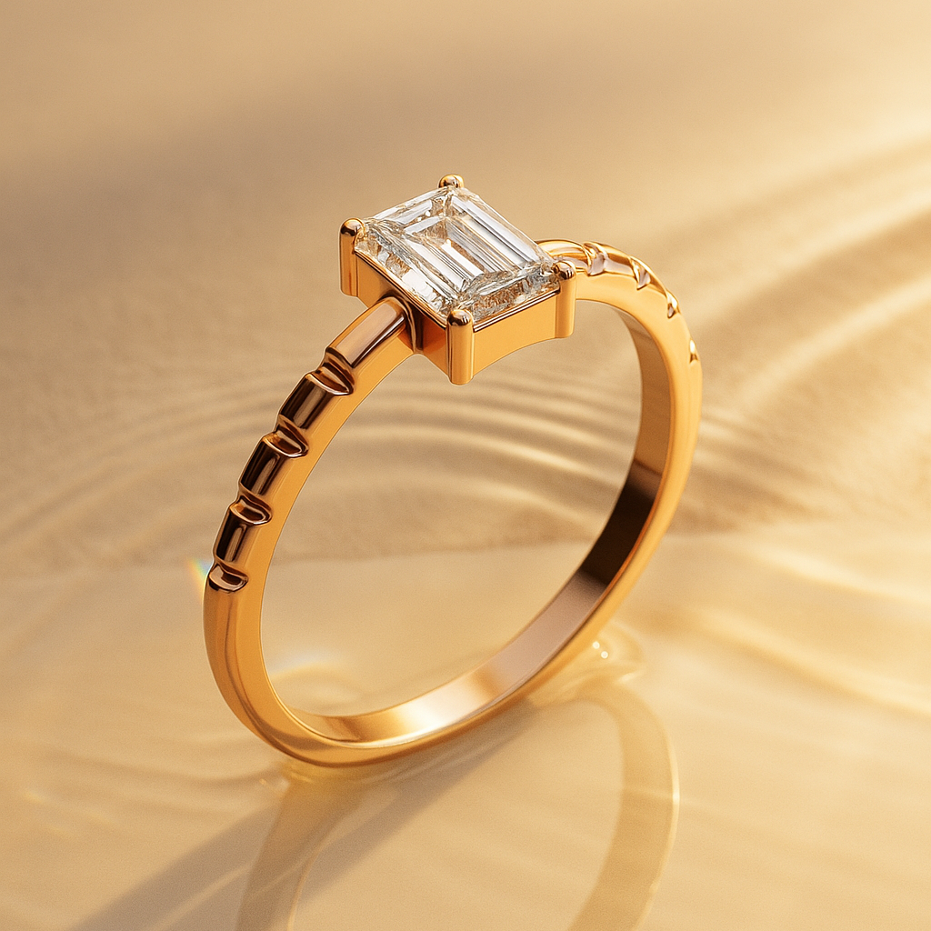 Emerald-Cut Collet Solitaire