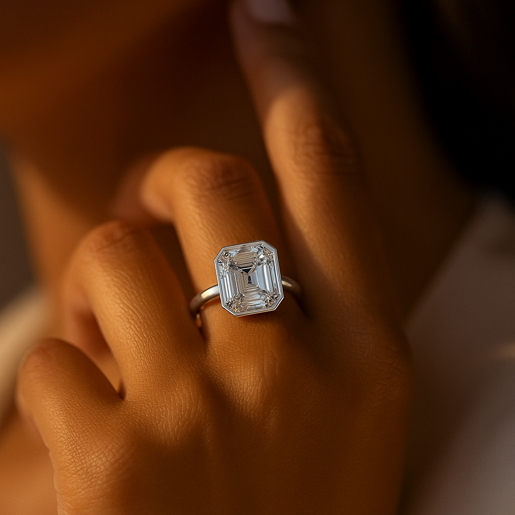 Emerald-Square Bezel Solitaire