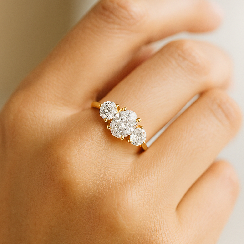 Oval Three-Stone Ring