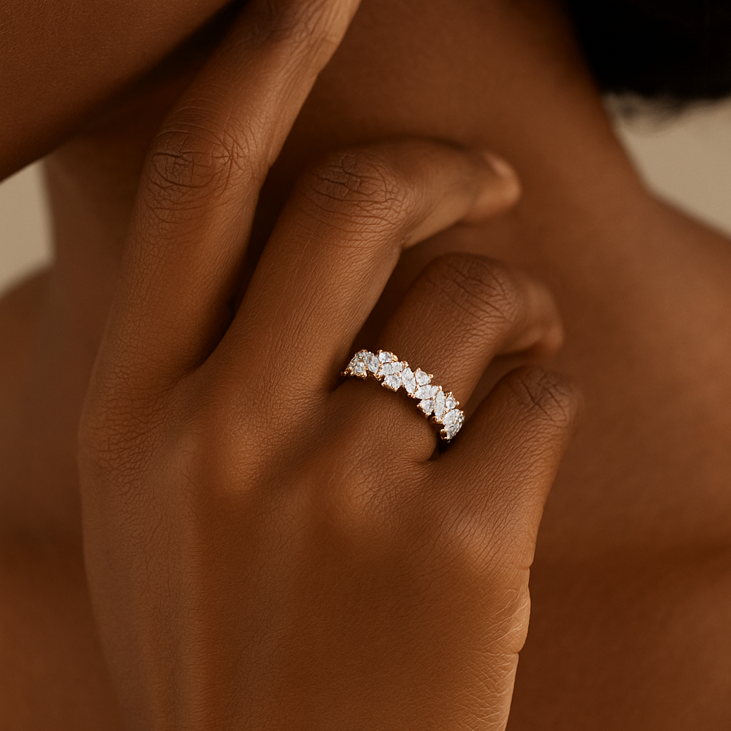 Marquise & Round Half-Eternity Band