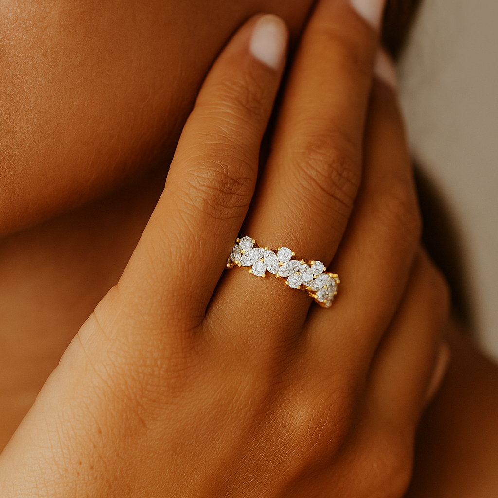 Marquise & Round Half-Eternity Band