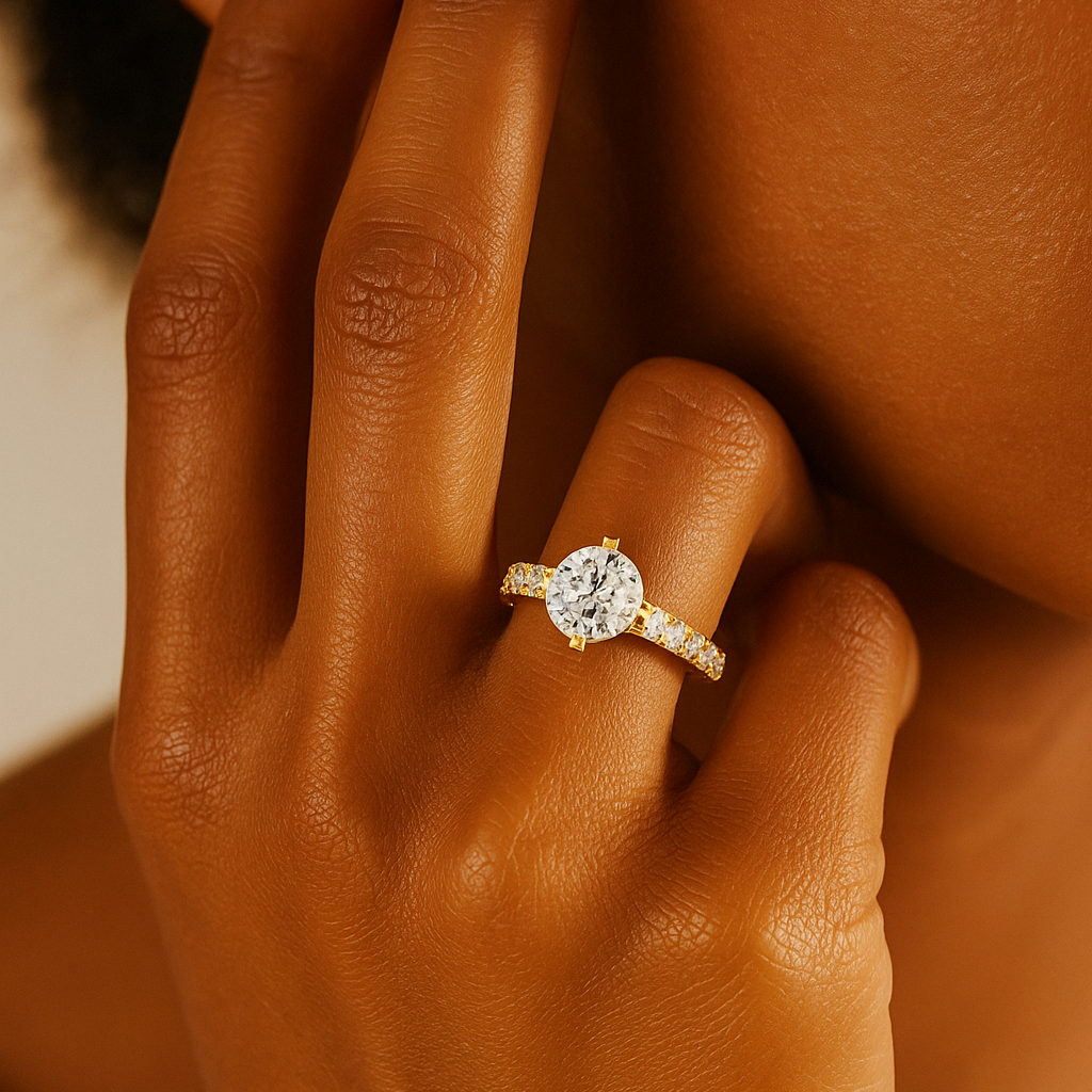 Round Hidden-Halo Pavé Ring