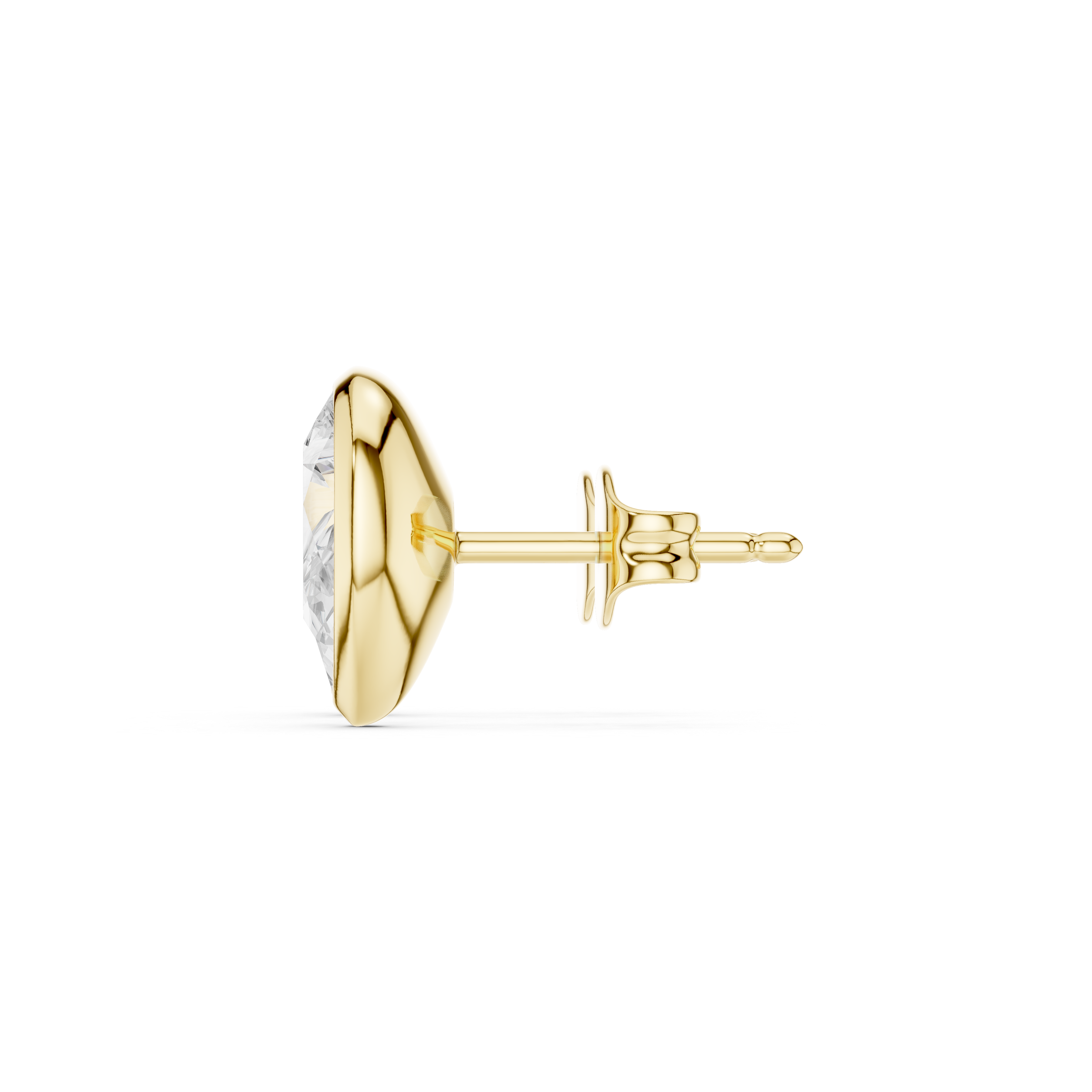 Muur Atelier Solid Gold Modern Pear Cut Bezel Solitaire Diamond Studs