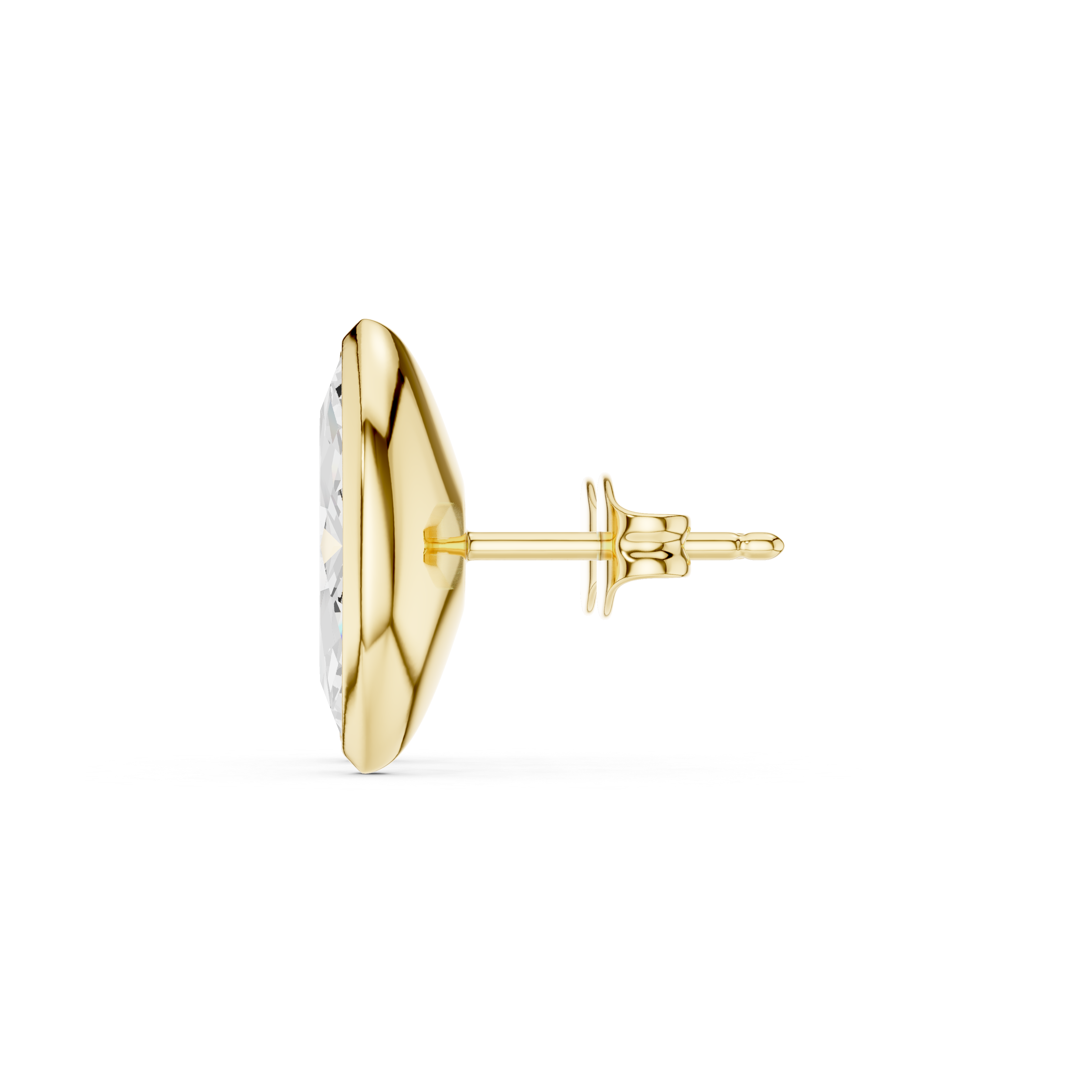 Muur Atelier Solid Gold Modern Modern Marquise Cut Bezel Solitaire Diamond Studs