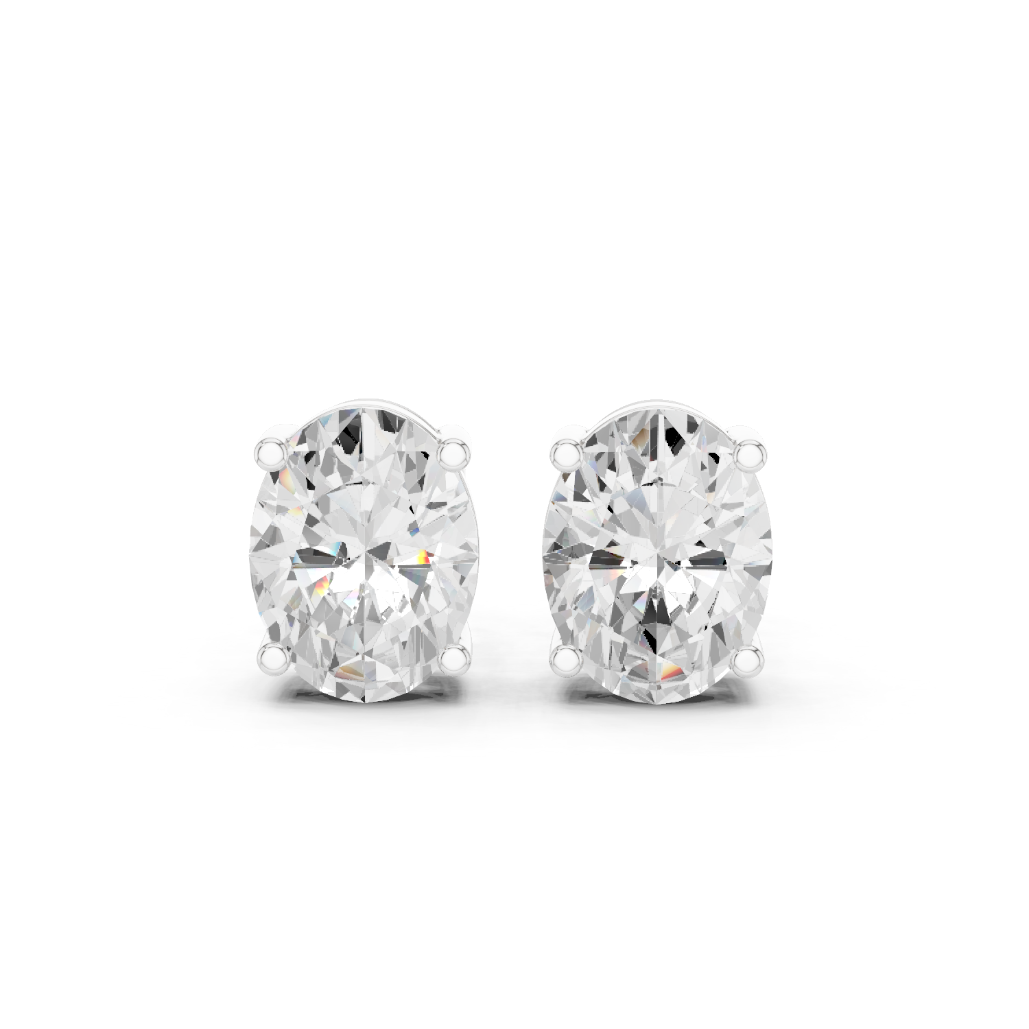 Muur Atelier Solid Gold Modern Oval Cut Diamond Tulip Basket Studs