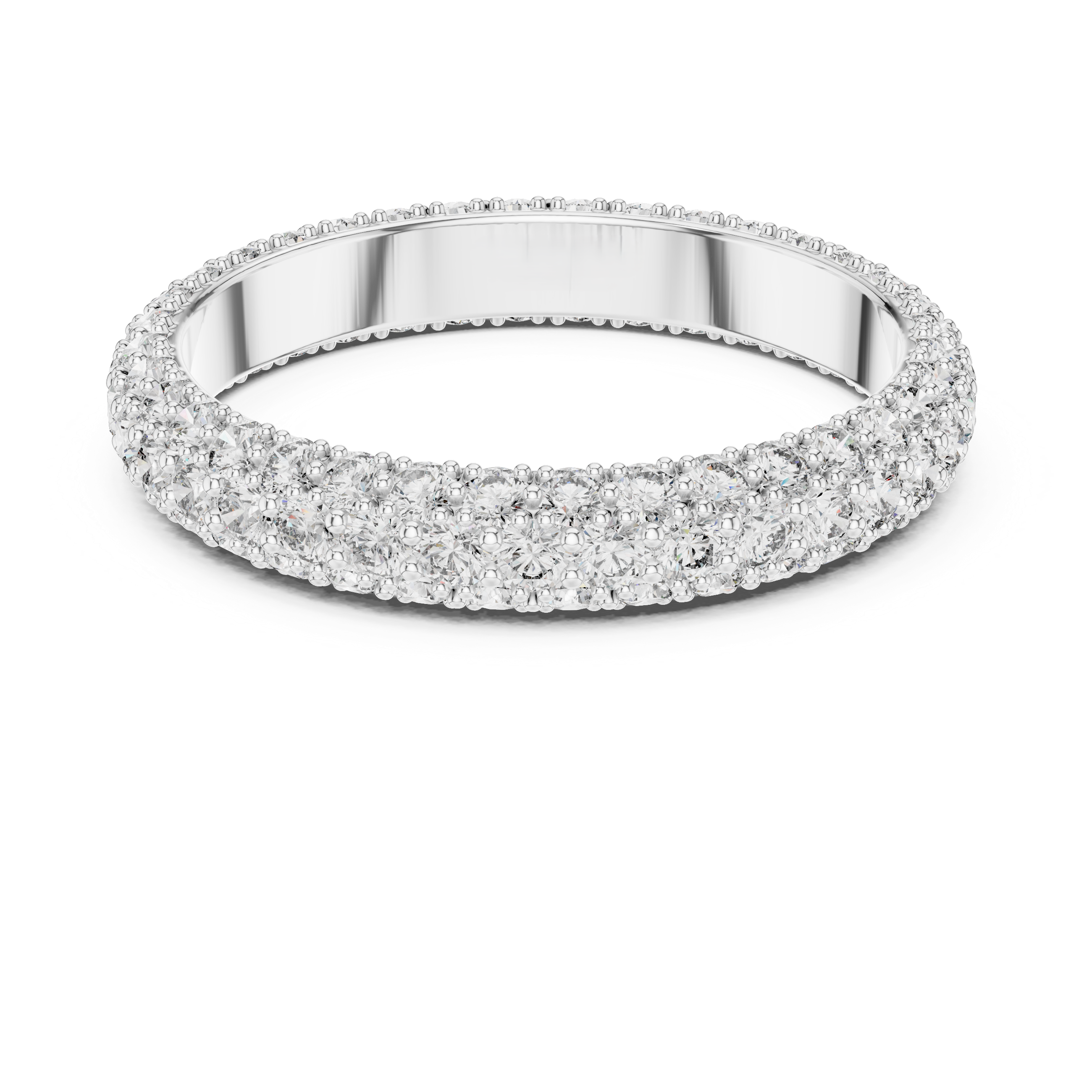 Muur Atelier Solid Gold Triple Row Domed Diamond Pavé Eternity Band