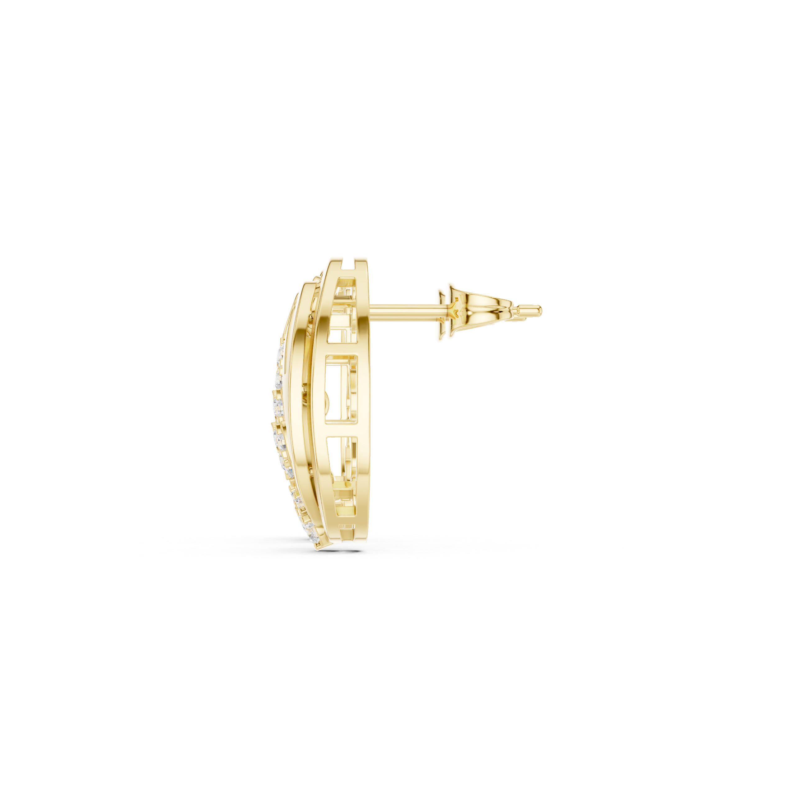 Muur Atelier Solid Gold Diamond Leaf Cluster & Gold Swirl Studs