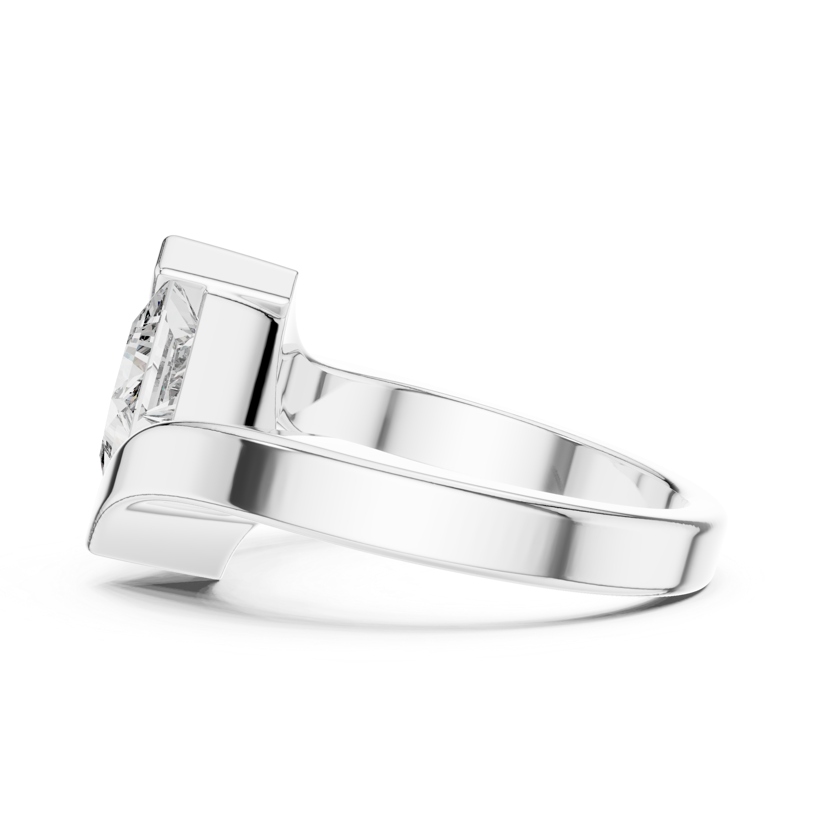 Muur Atelier Solid Gold Modern Bypass Princess Cut Diamond Solitaire