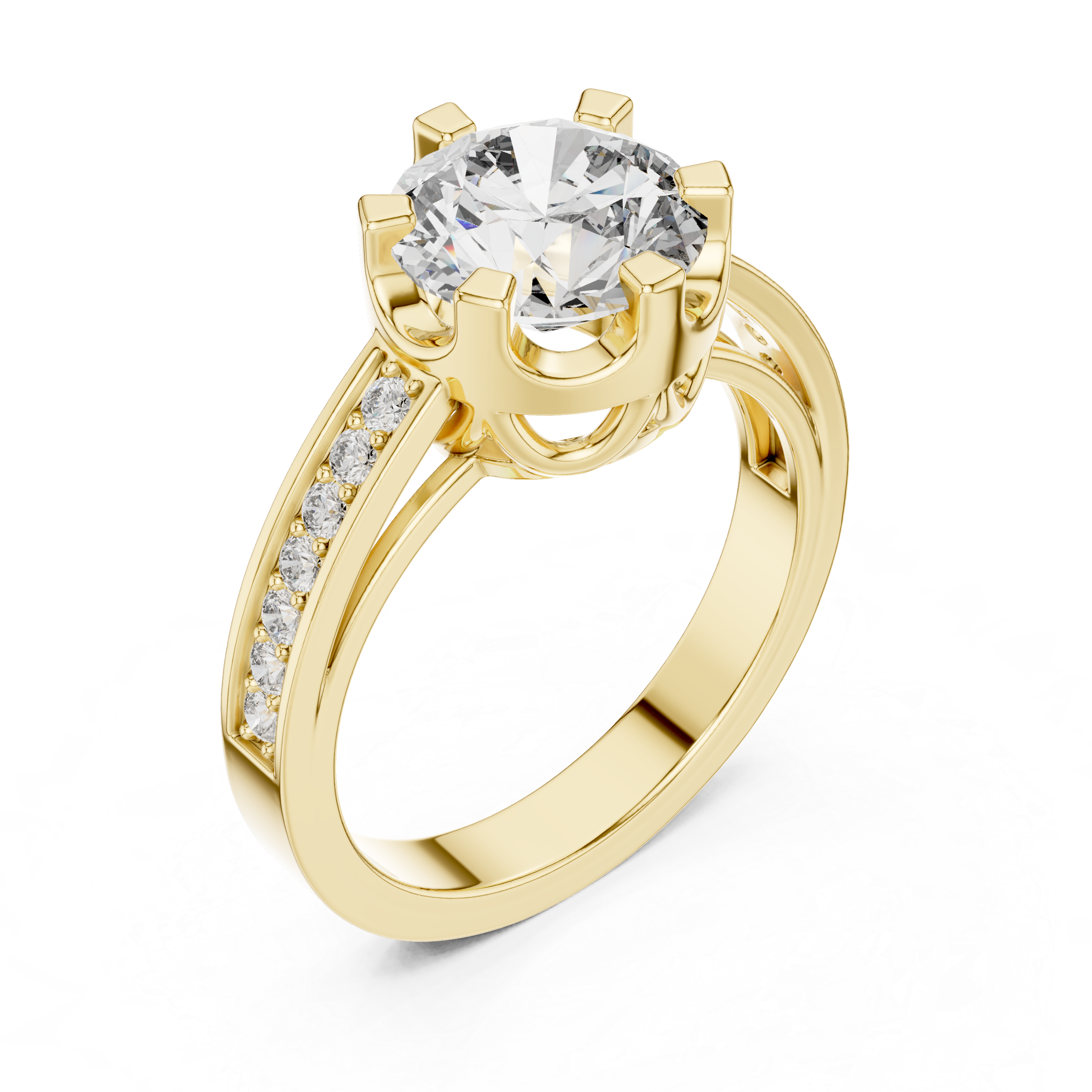 Muur Atelier Solid Gold Round Brilliant Diamond Solitaire with Crown Setting