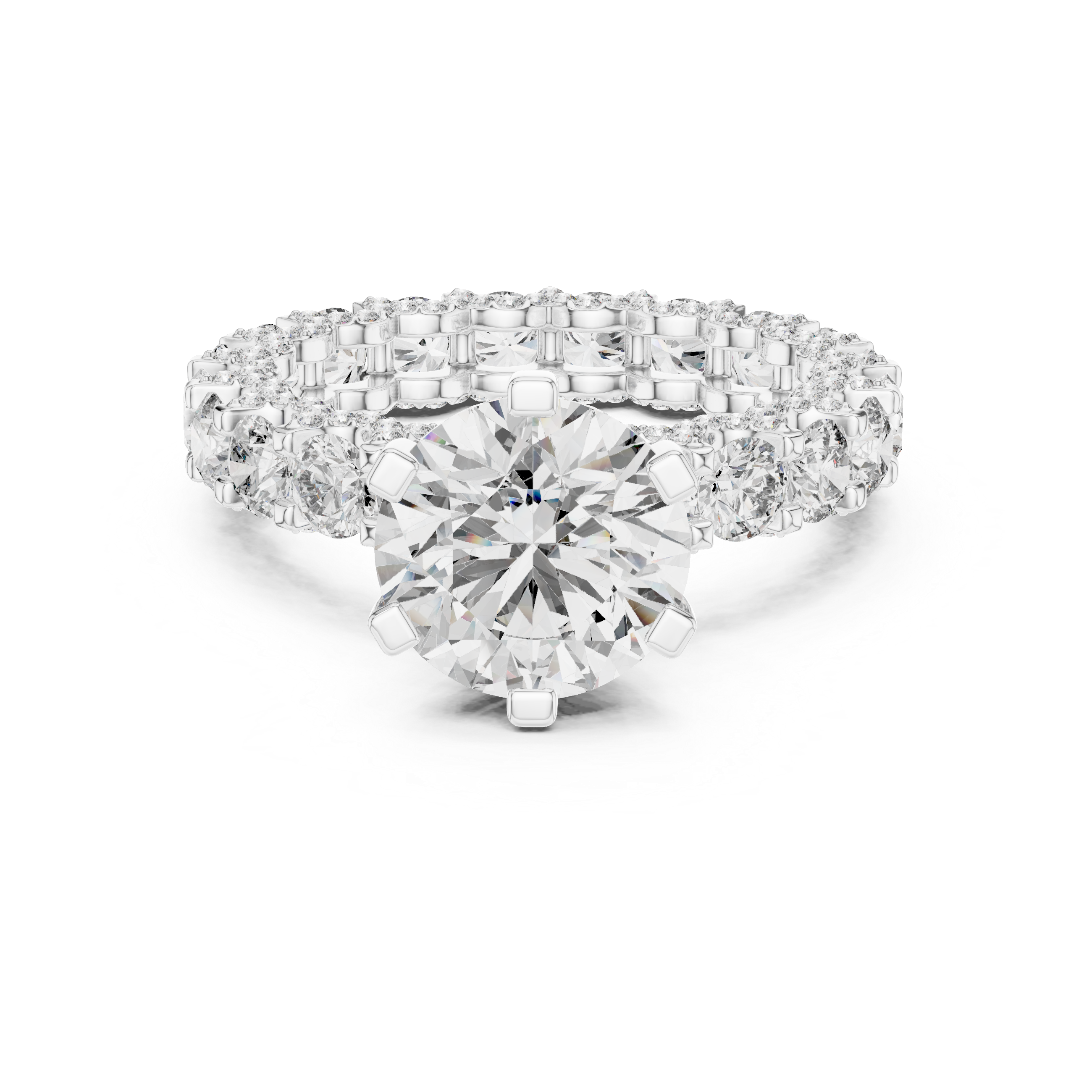 Muur Atelier Solid Gold Round Solitaire with Diamond Bubble Band