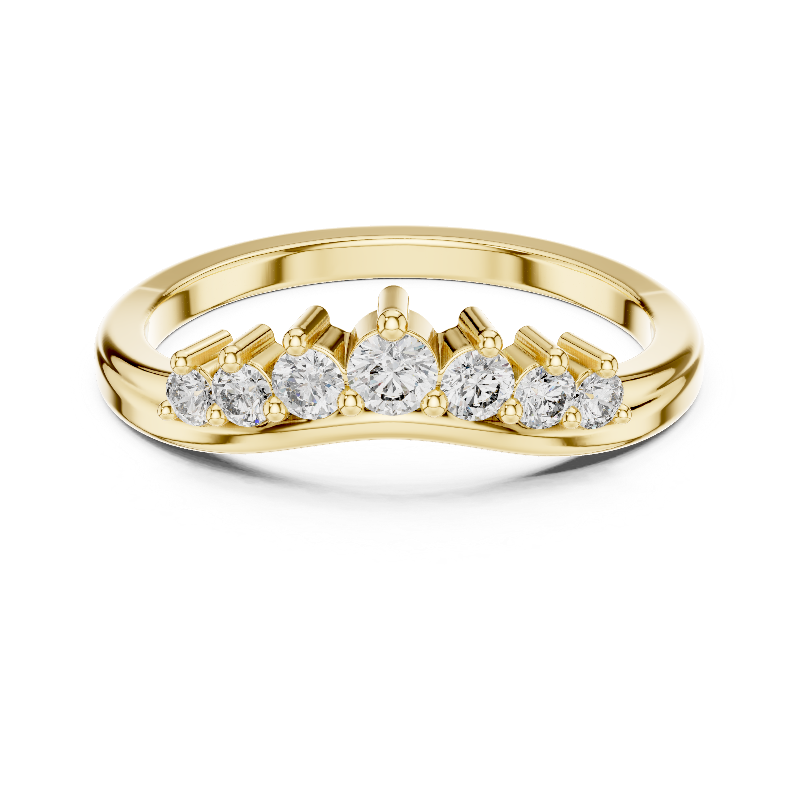 Muur Atelier Solid Gold Seven Stone Graduated Diamond Curved Band