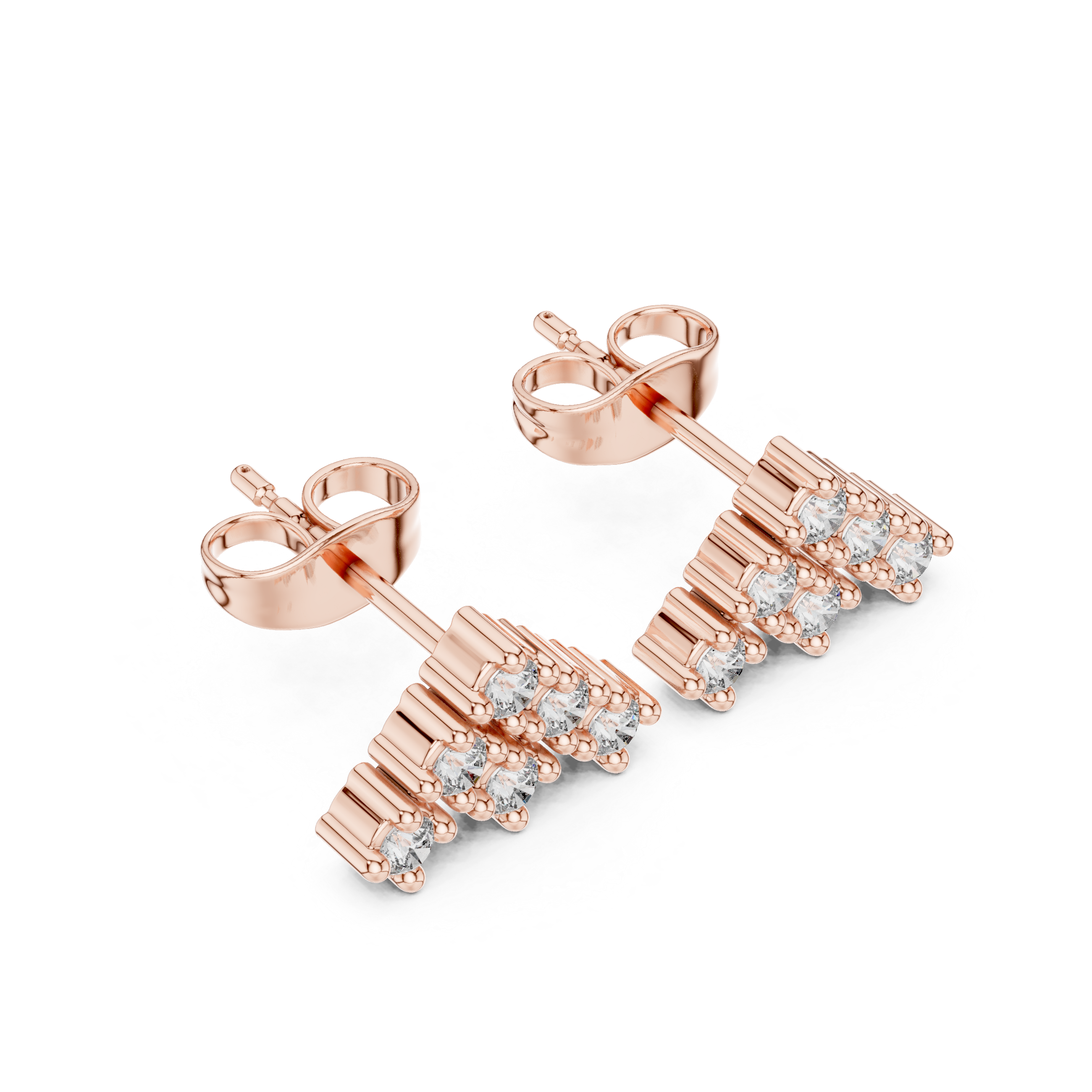 Muur Atelier Solid Gold Chevron Cluster Diamond Studs