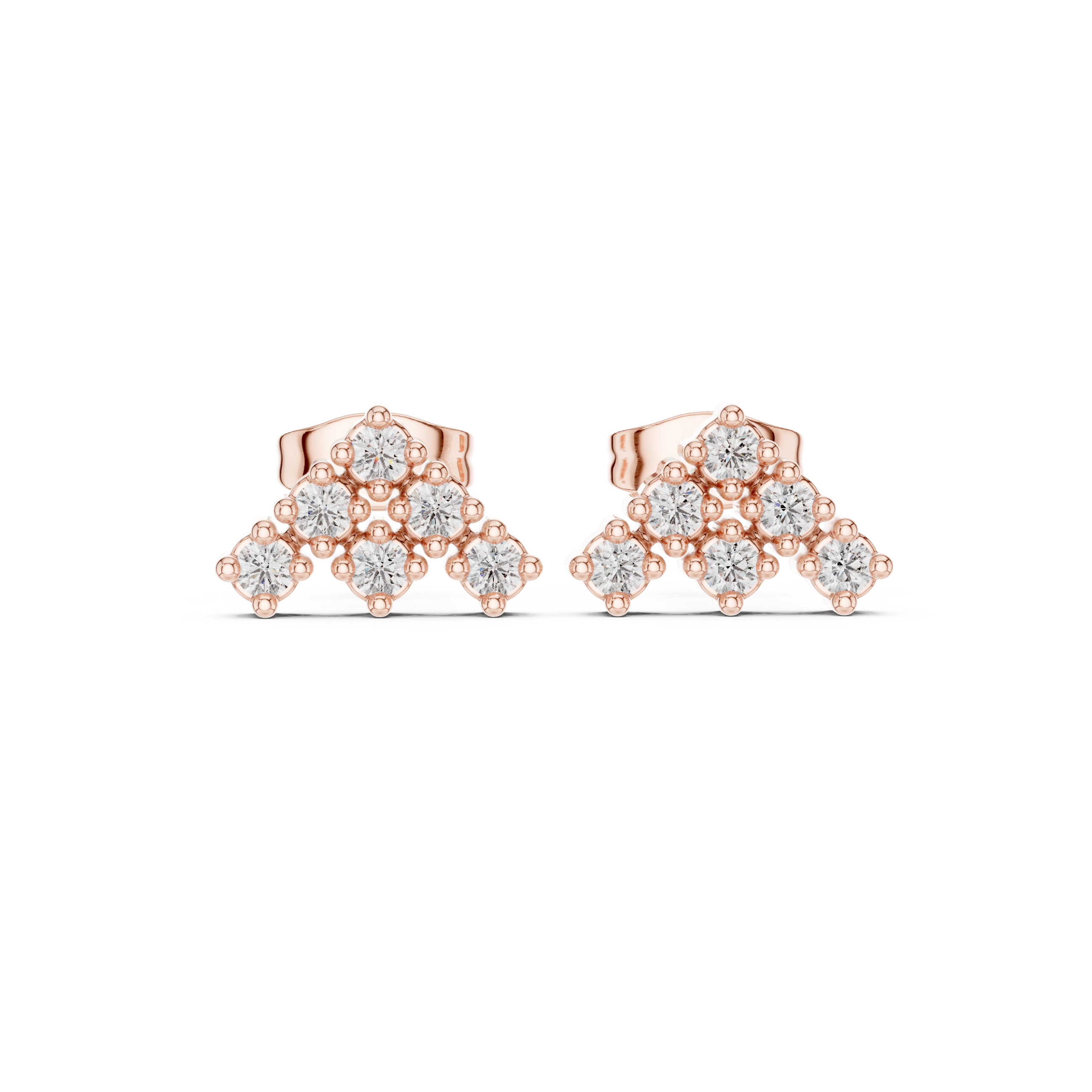 Muur Atelier Solid Gold Chevron Cluster Diamond Studs