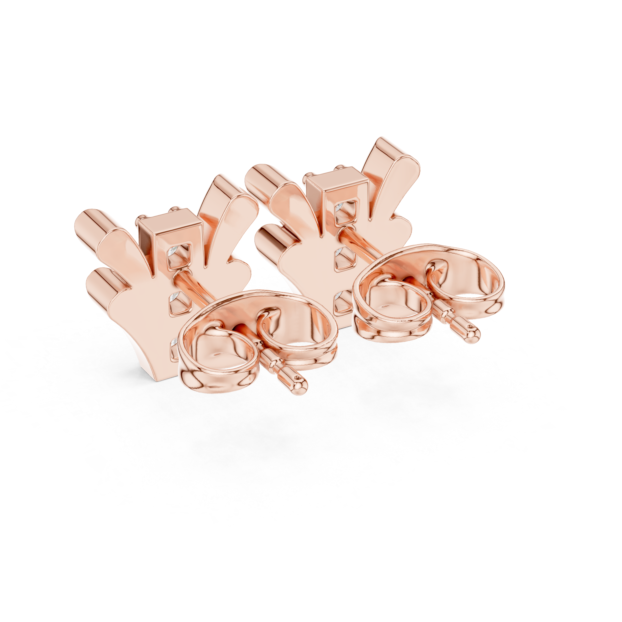 Muur Atelier Solid Gold Vertical Triple-Stone Tapered Diamond Studs