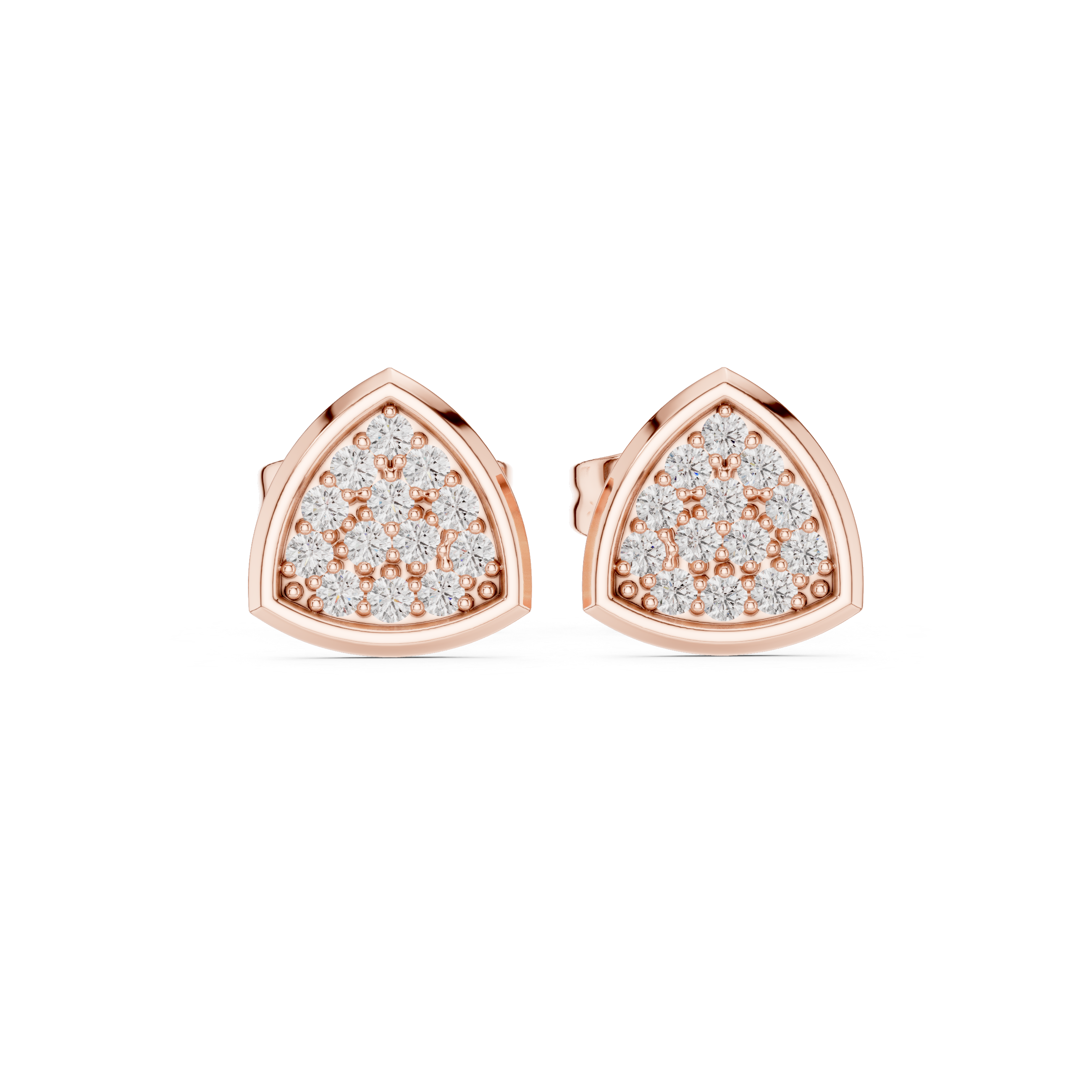 Muur Atelier Solid Gold Pave-Set Trillion Silhouette Diamond Studs