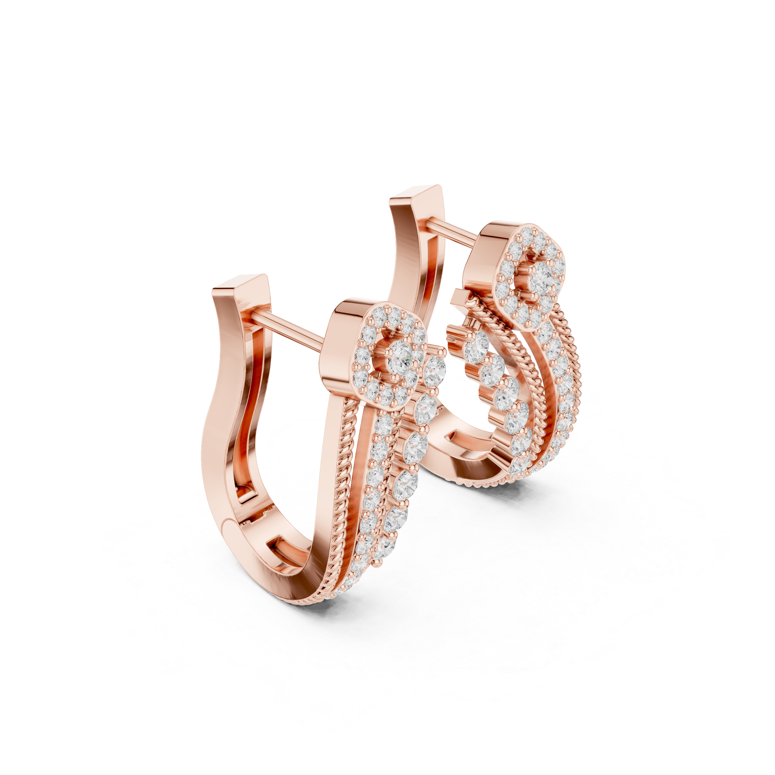 Muur Atelier Solid Gold Diamond Twisted J-Hoops