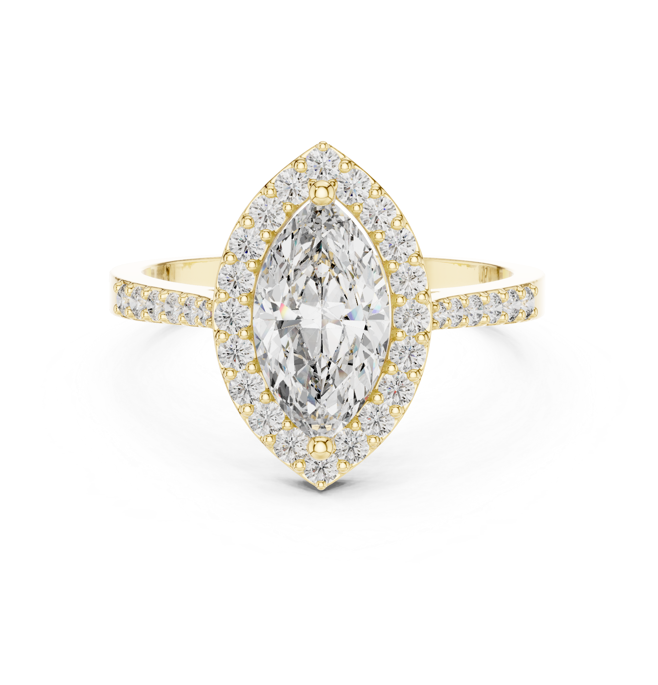 Marquise Halo Engagement Ring