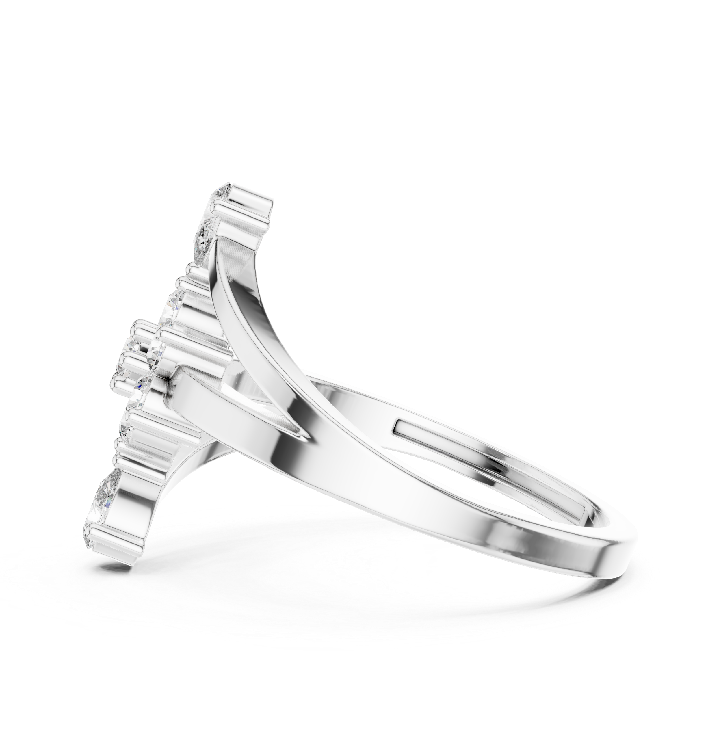 Split-Shank Cluster Ring, Rounds & Pears