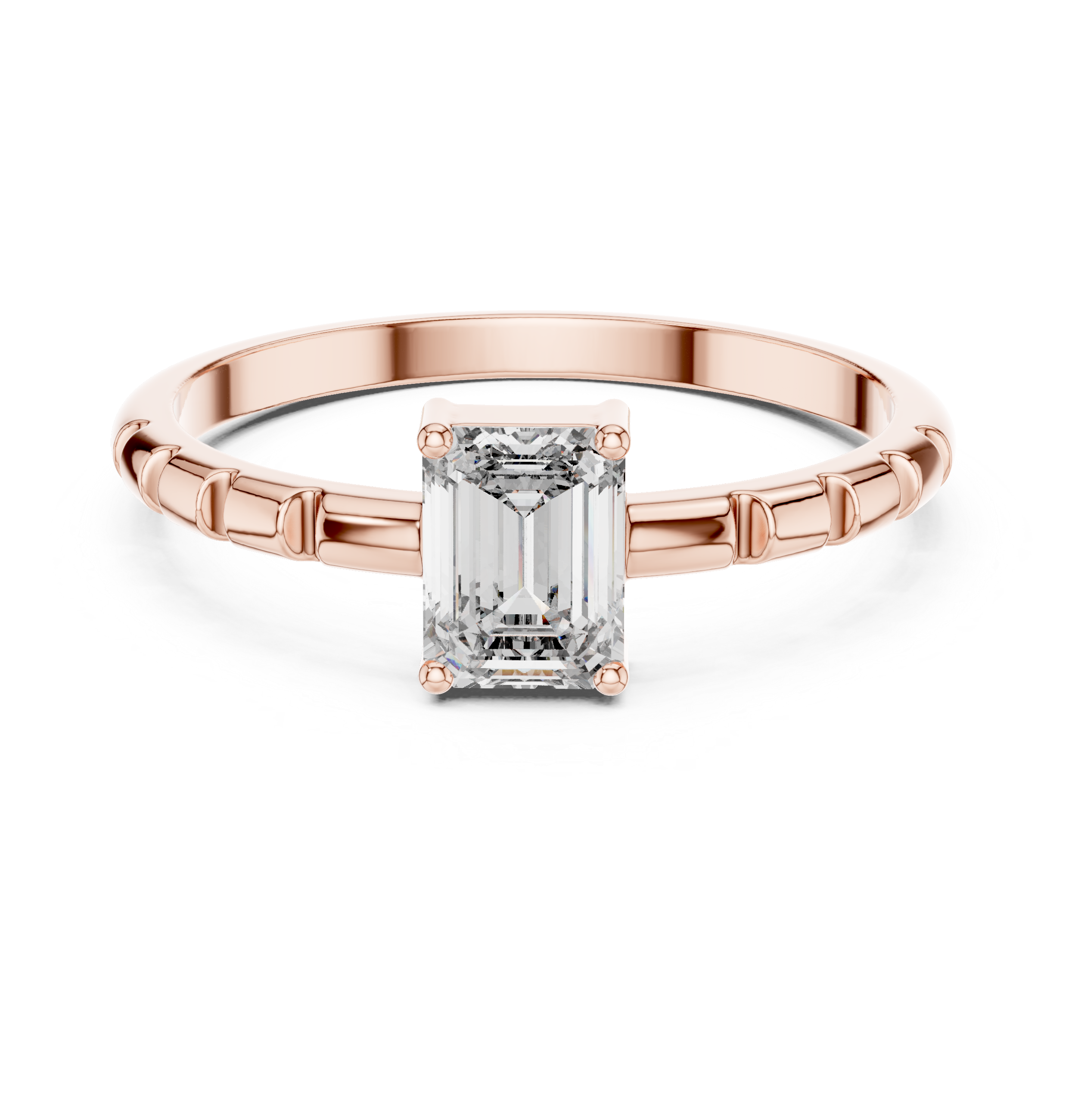 Emerald-Cut Collet Solitaire