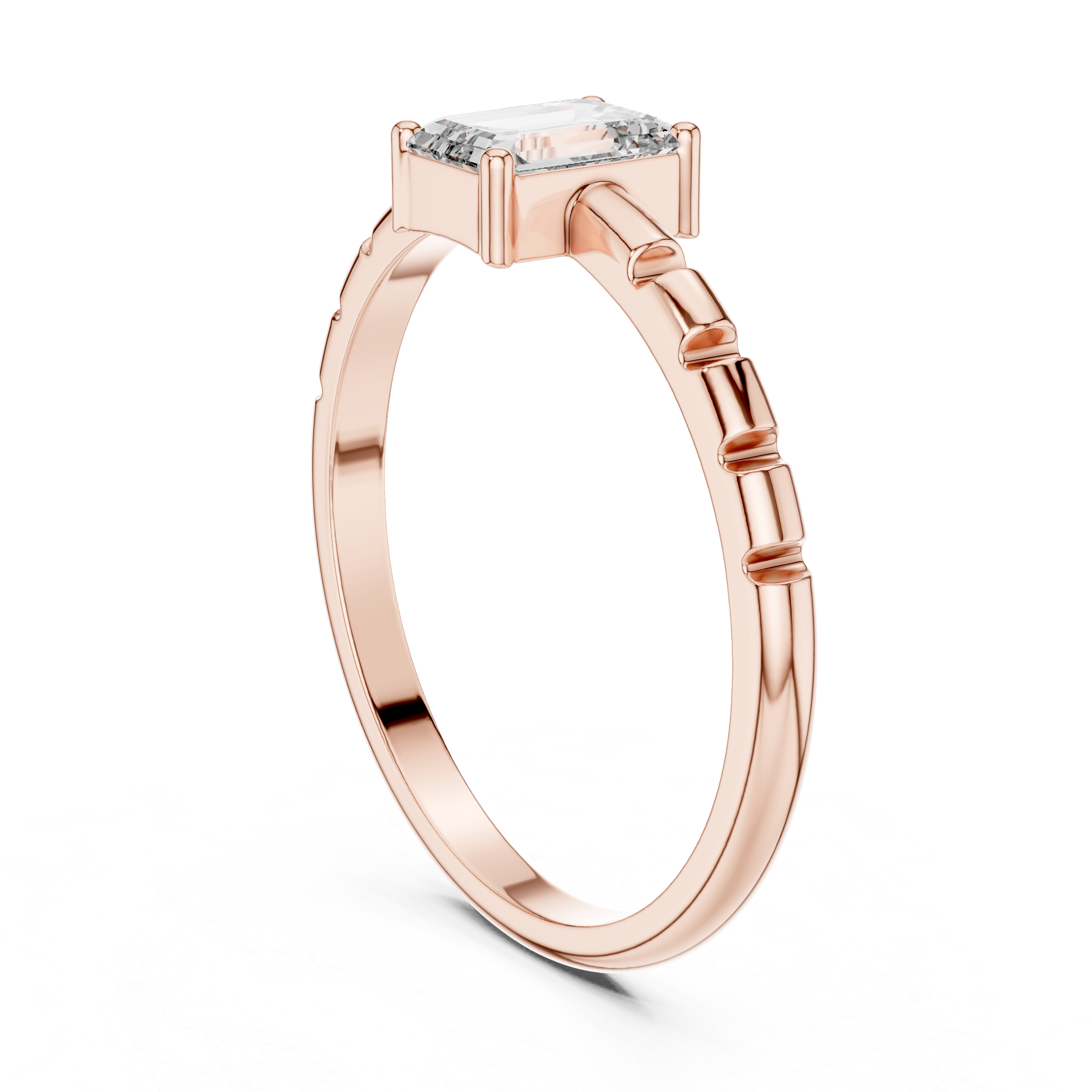 Emerald-Cut Collet Solitaire