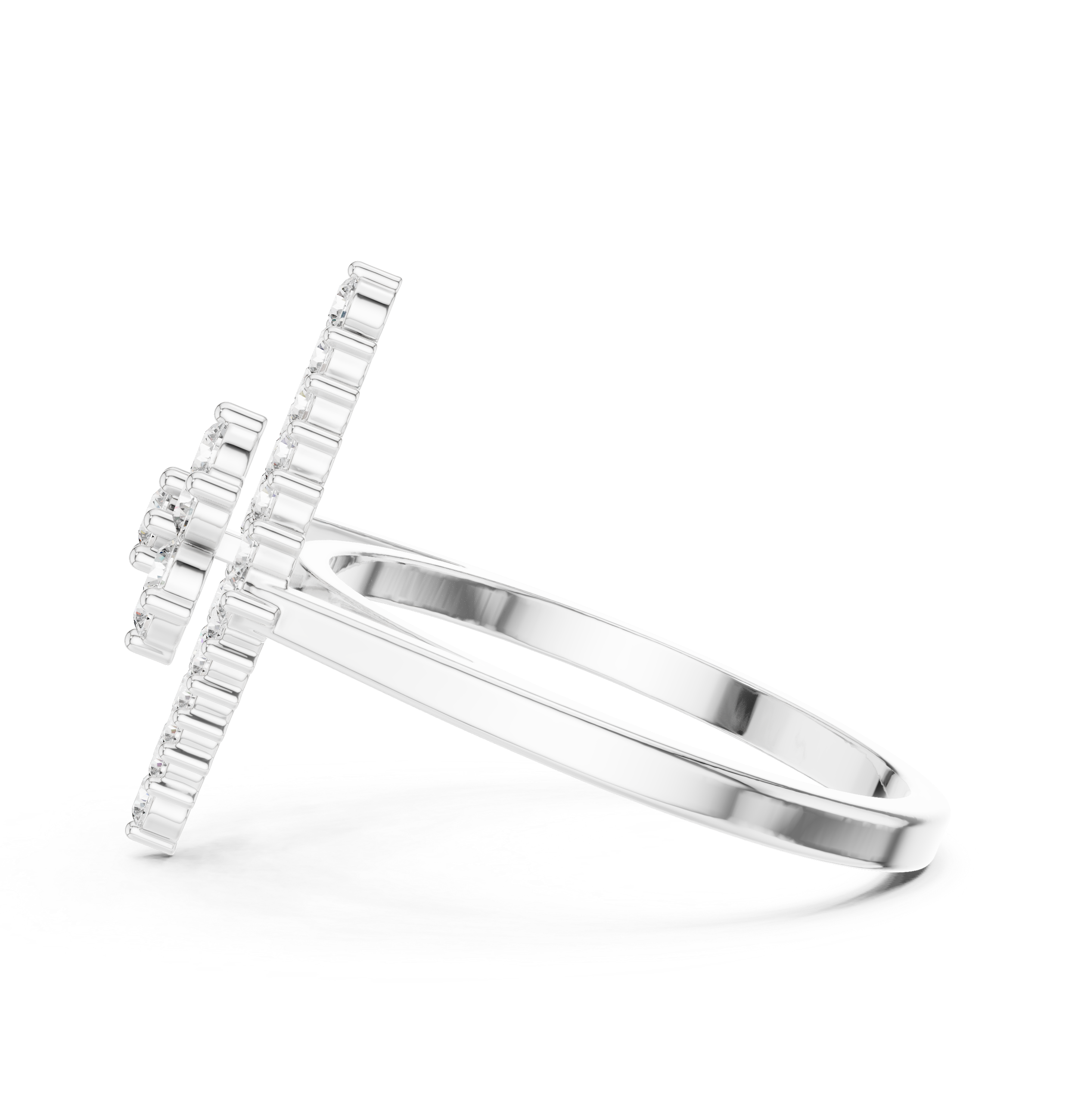 Round Cluster Square Halo Ring