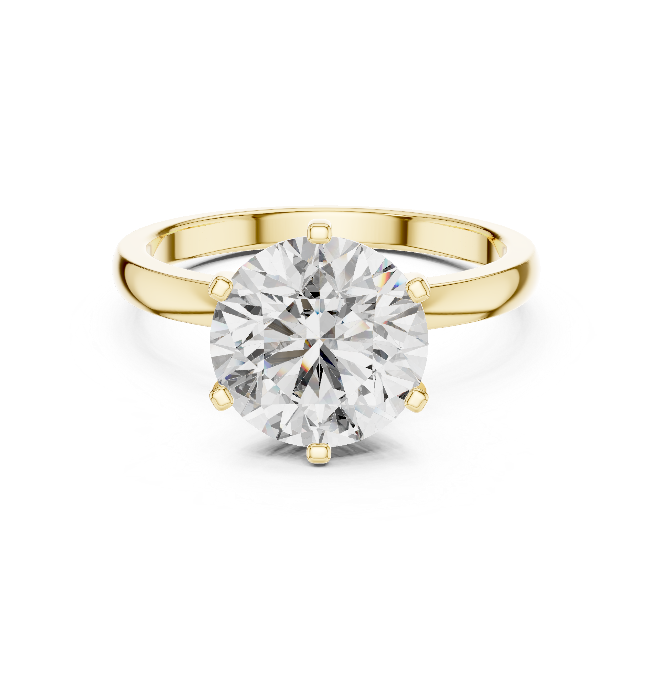 Muur Atelier Solid Gold Round Cut Six-Prong Tulip Diamond Solitaire