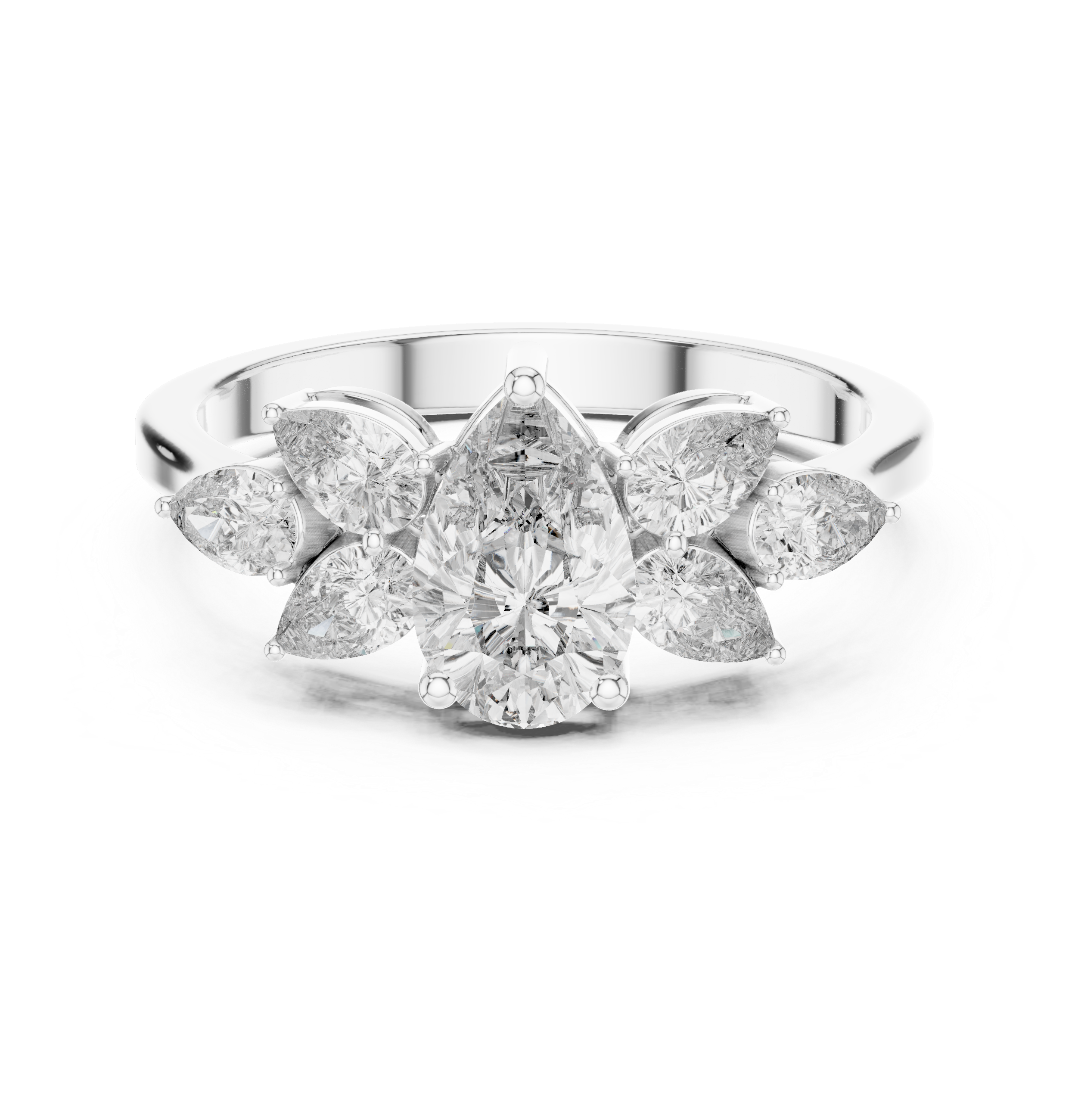 Pear Cluster Collet Ring